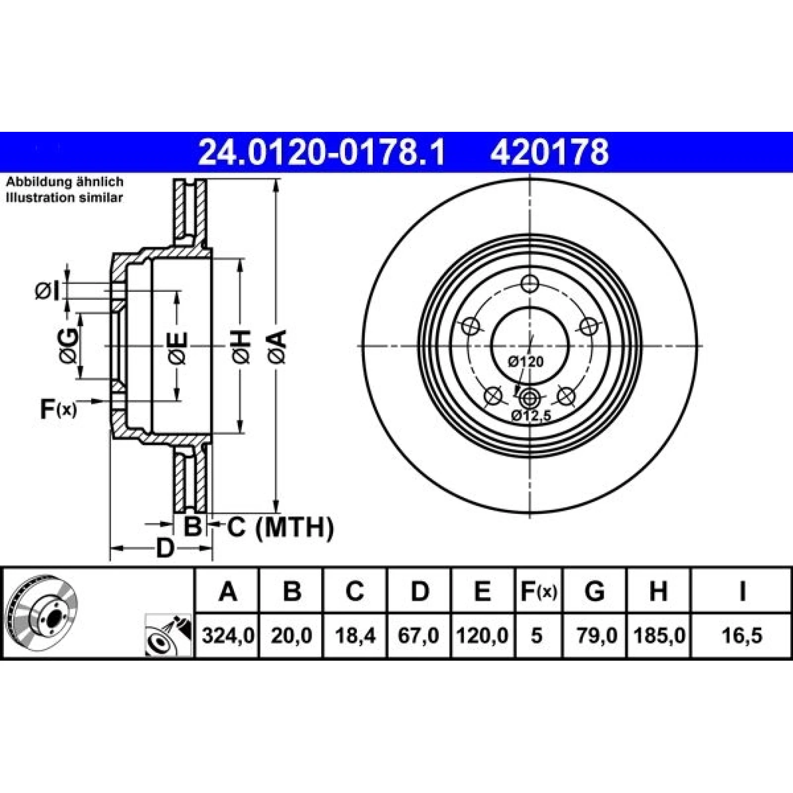 Bremsscheibe Bmw T. 7 (E65/E66/E67) 3.0-3.6 01-08 24.0120-0178.1