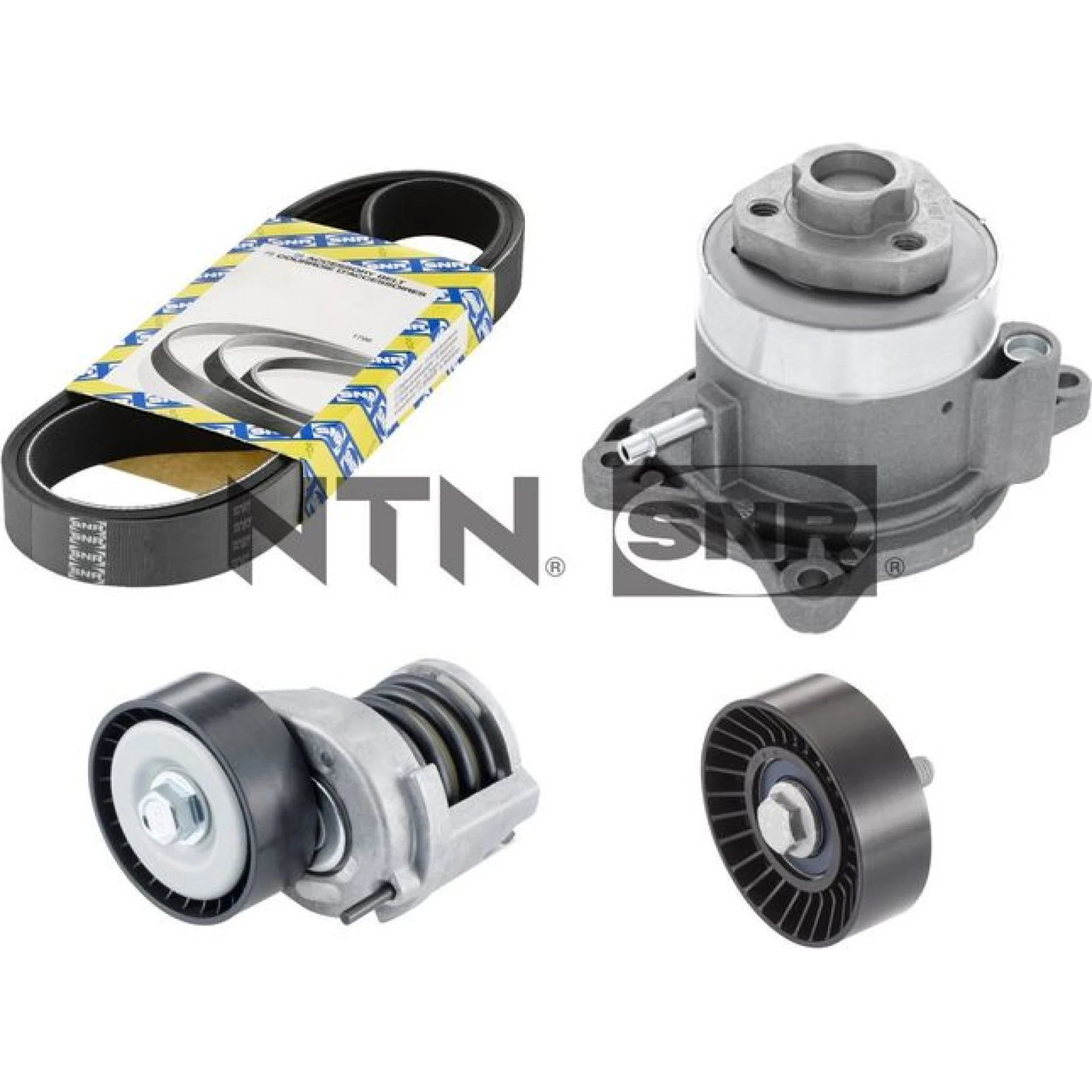 SNR Wasserpumpe + Keilrippenriemensatz KAP857.500