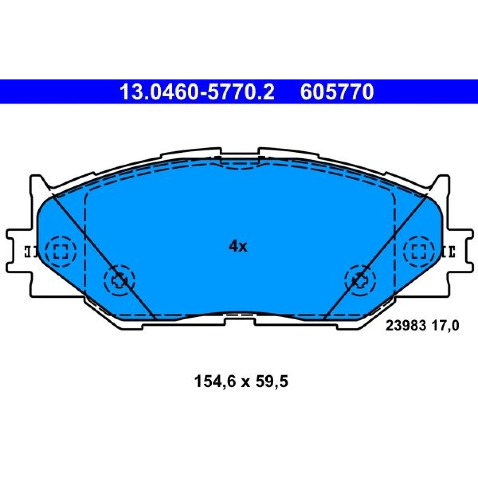 Bremsbelagsatz Lexus P. Is 2,2-2,5 05 13.0460-5770.2