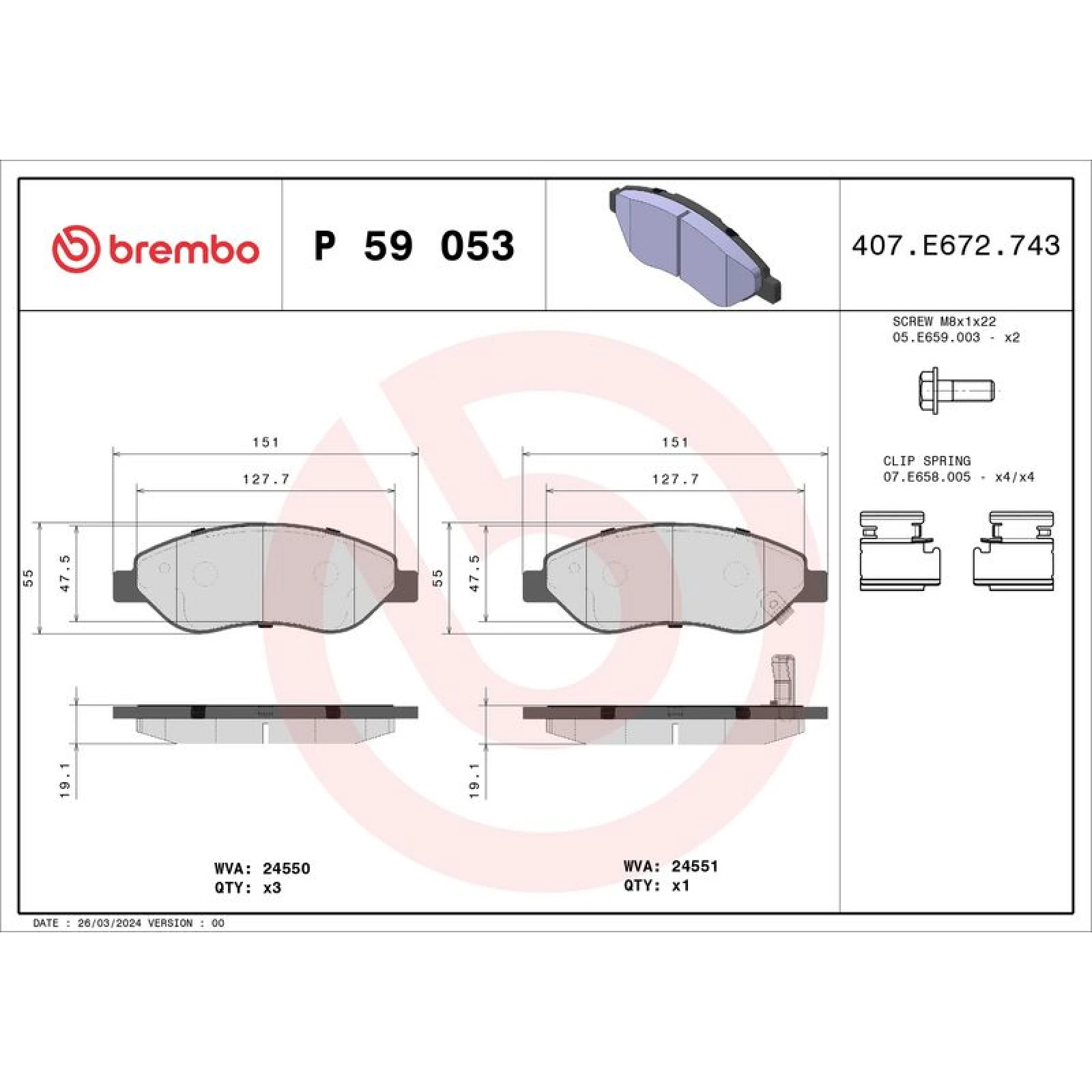 BREMBO Bremsklötze VA P 59 053