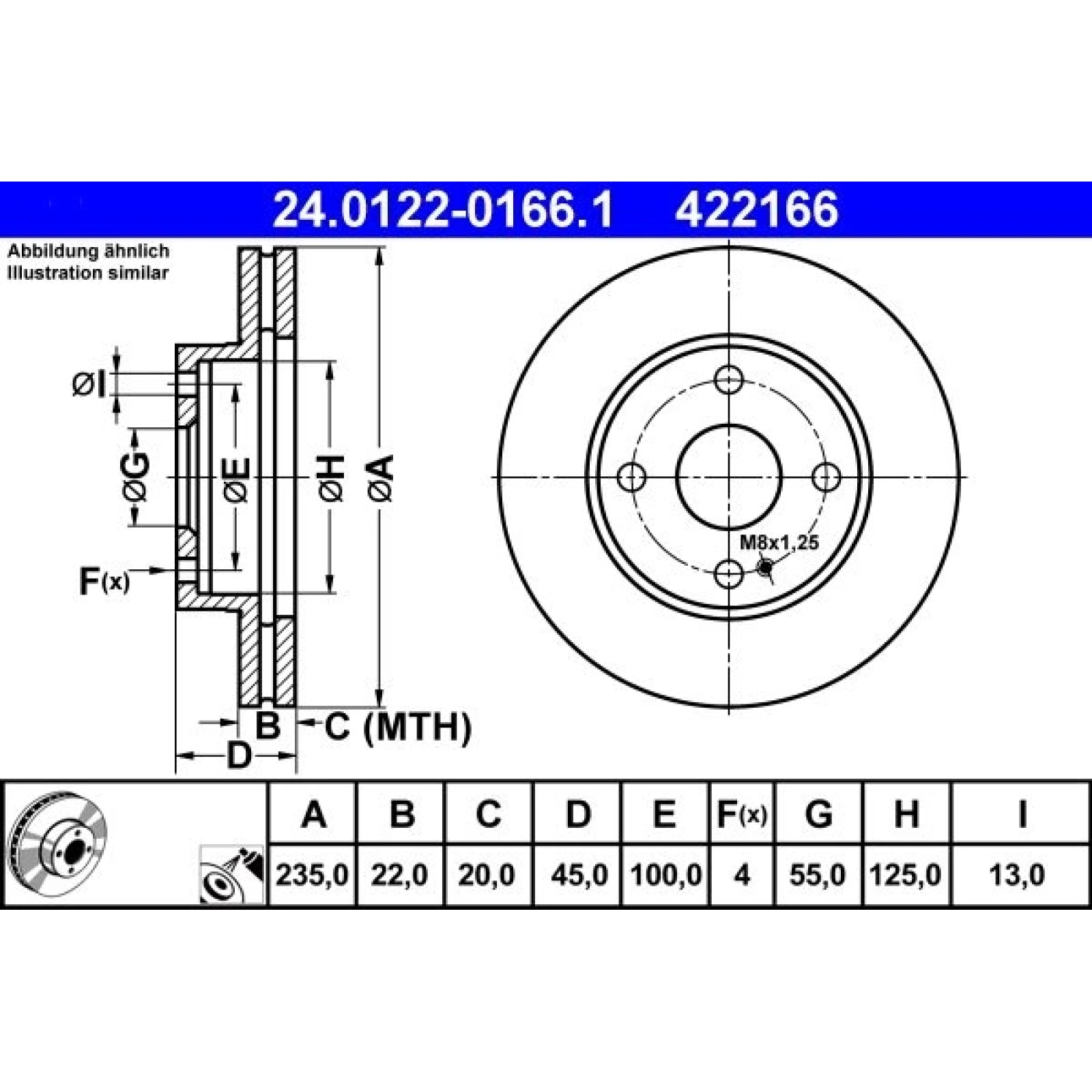 Bremsscheibe 24.0122-0166.1