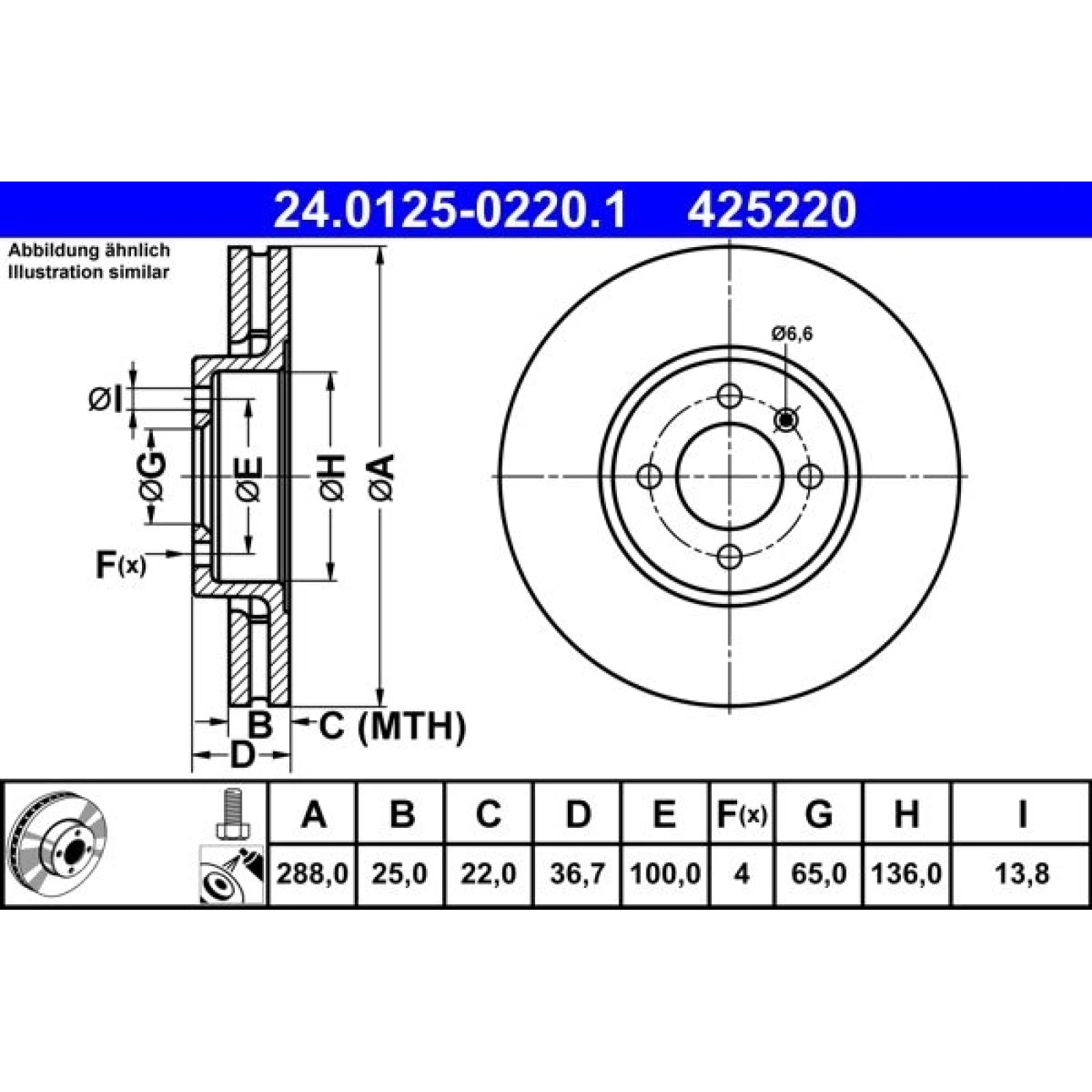 Bremsscheibe 24.0125-0220.1