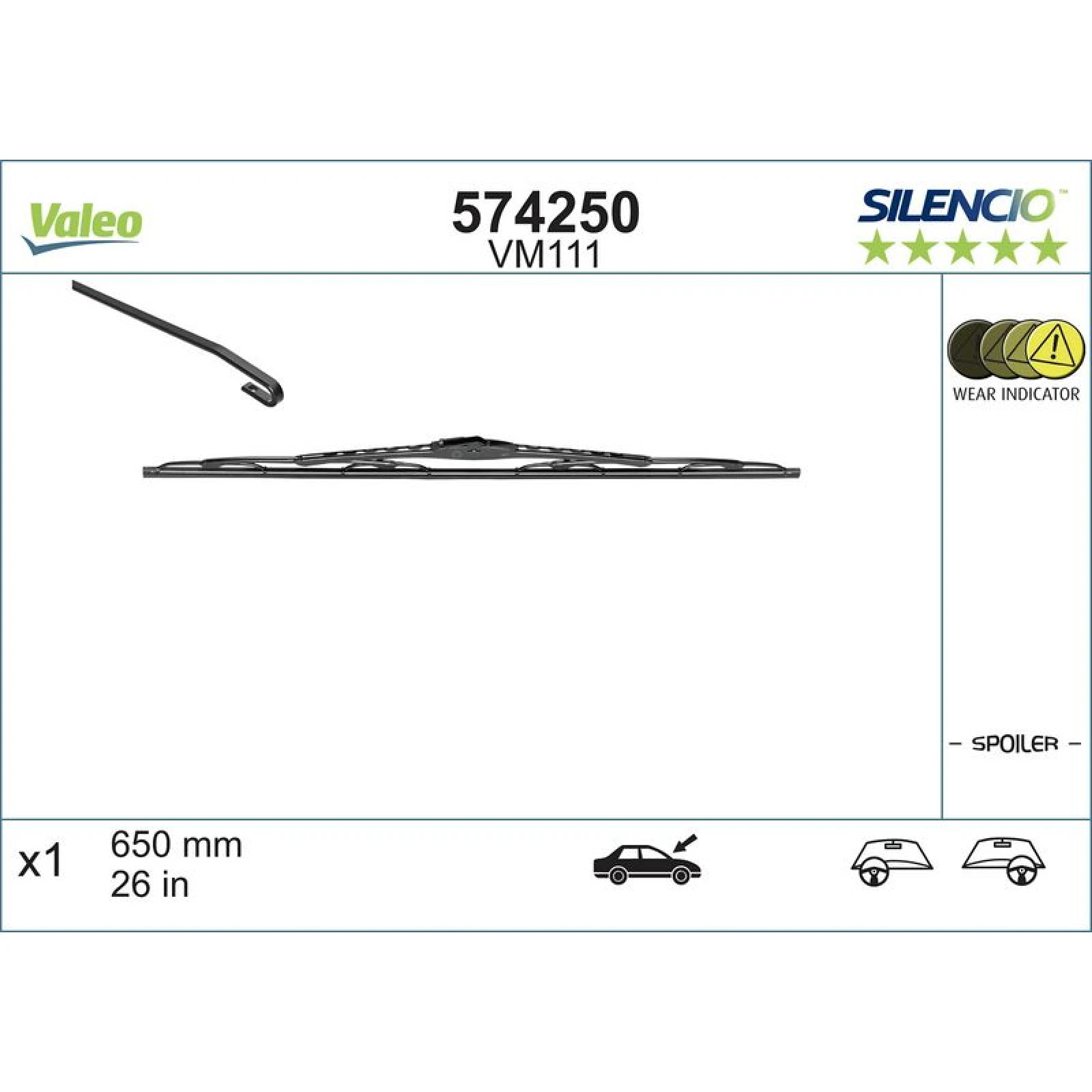 Valeo Scheibenwischer 574250 - Silencio Performance