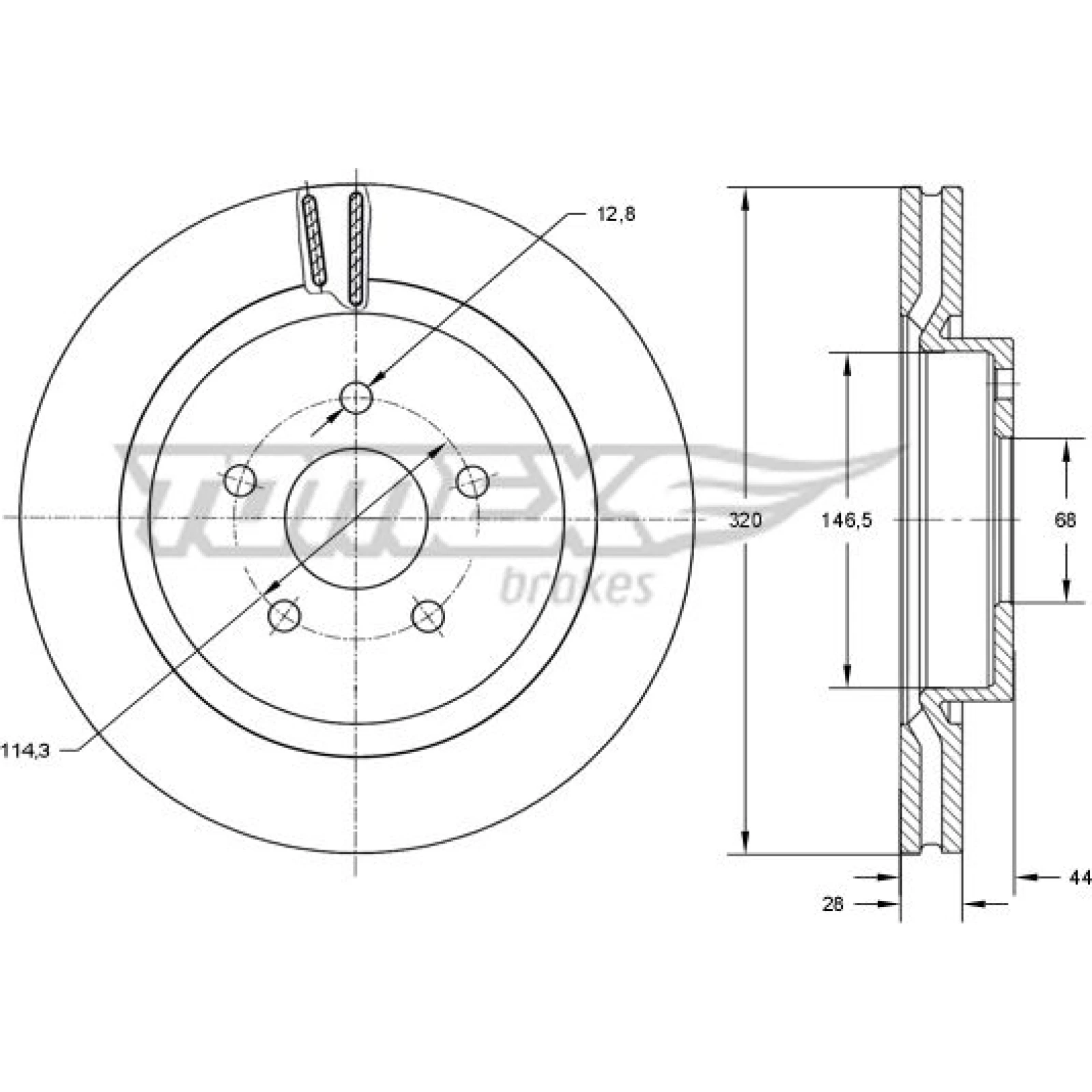 TOMEX brakes Bremsscheibe TX 73-52