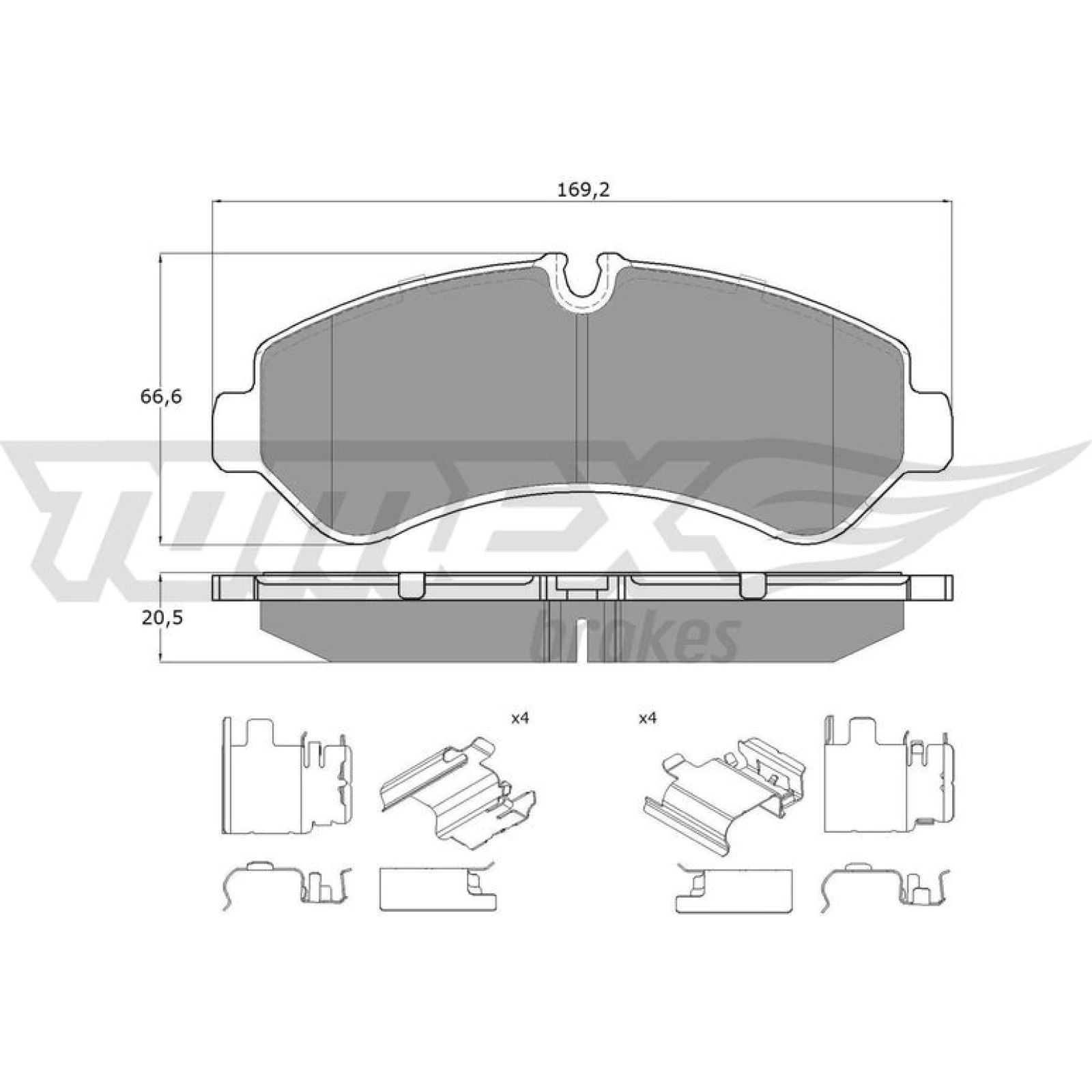 TOMEX brakes Bremsbelagsatz, Scheibenbremse TX 19-52