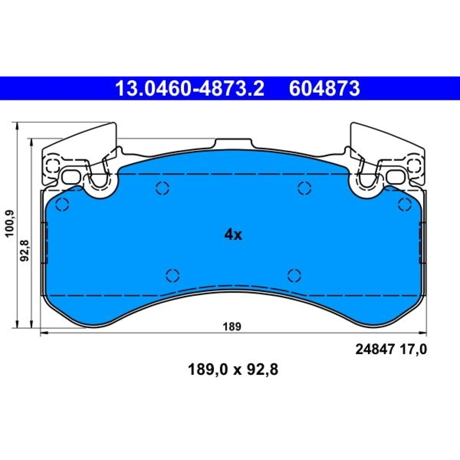 Bremsbelagsatz Audi S. A6/A7/A8 1.8-6.3 Quattro 10 13.0460-4873.2