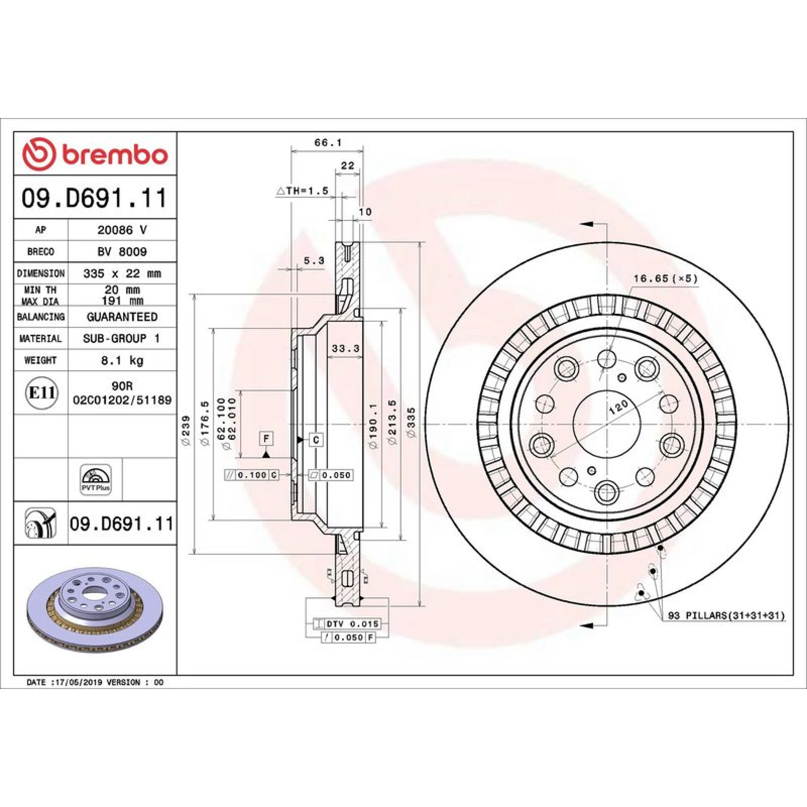 Bremsscheibe HA 09.D691.11