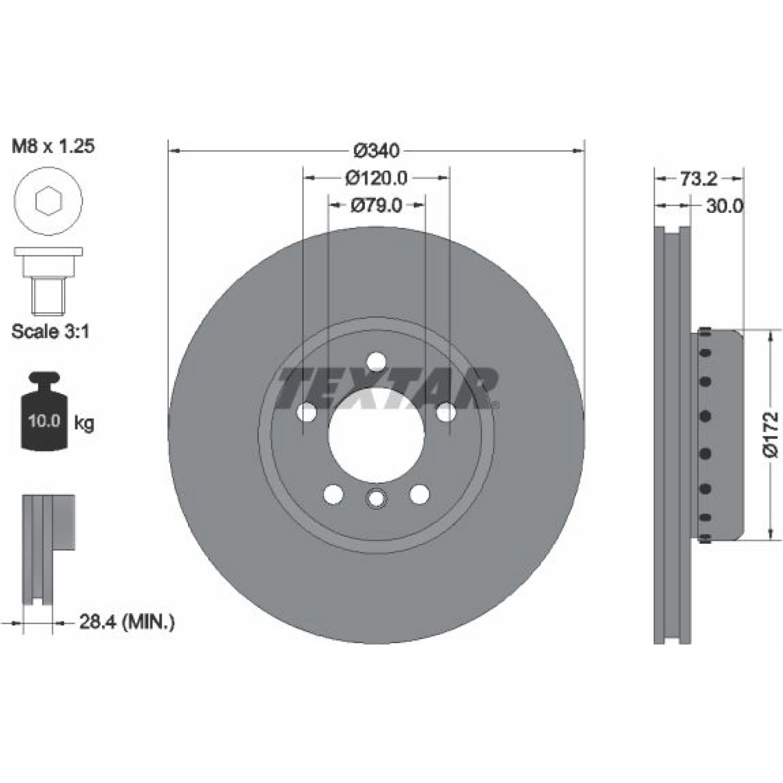 Textar Bremsscheibe Bmw S. 1/2/3/4 10 92264925