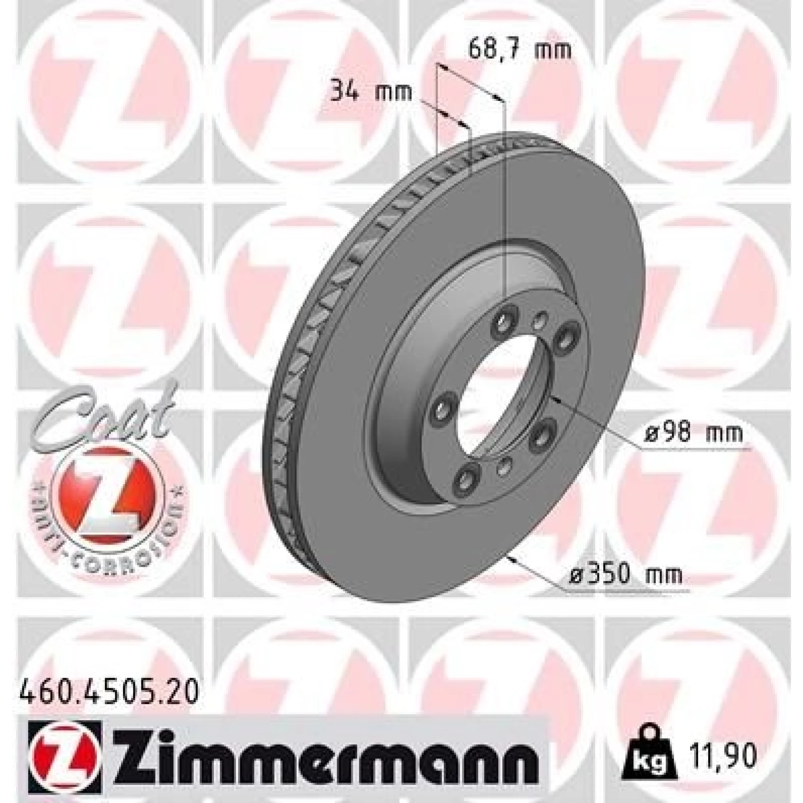 ZIMMERMANN Bremsscheibe 460.4505.20