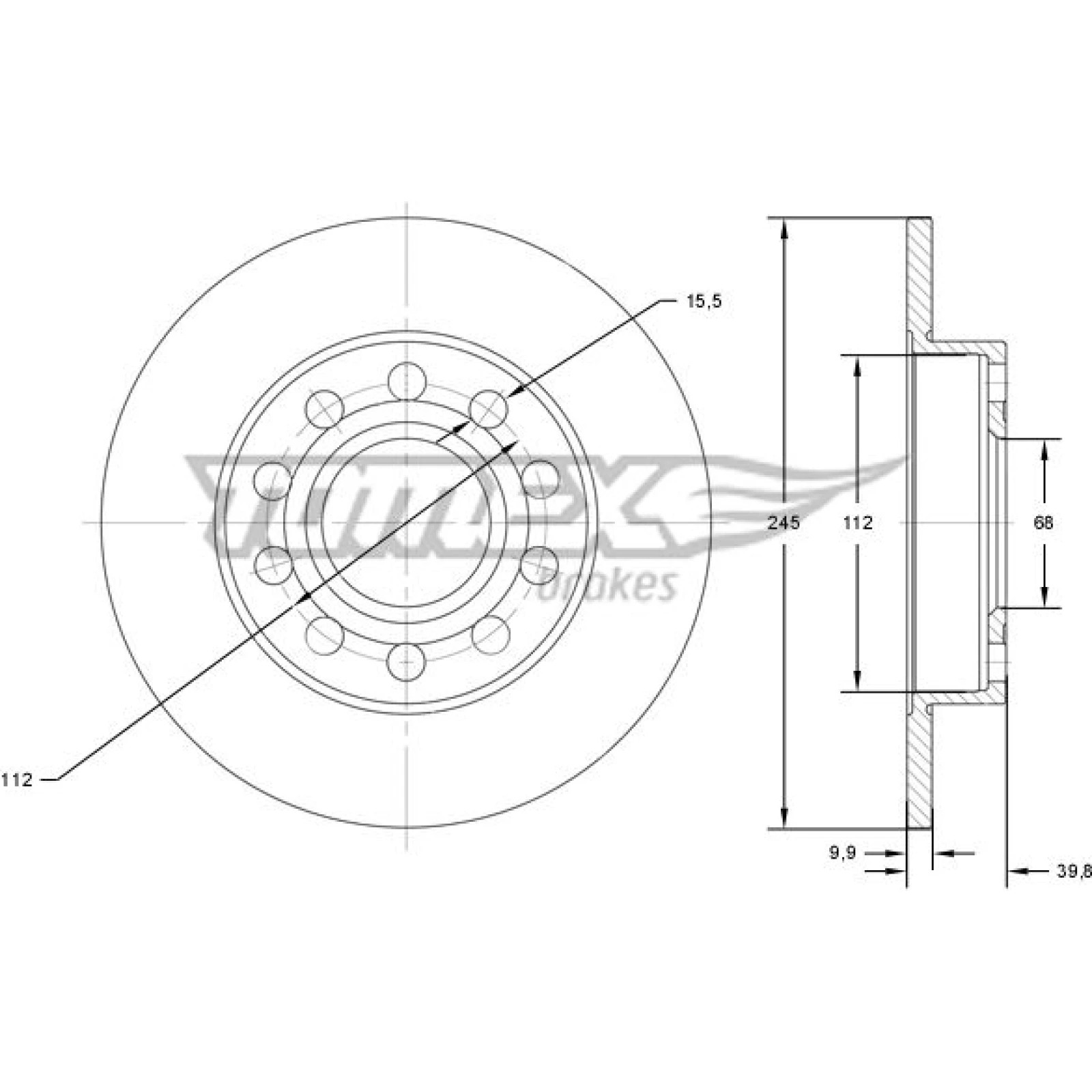 TOMEX brakes Bremsscheibe TX 71-71