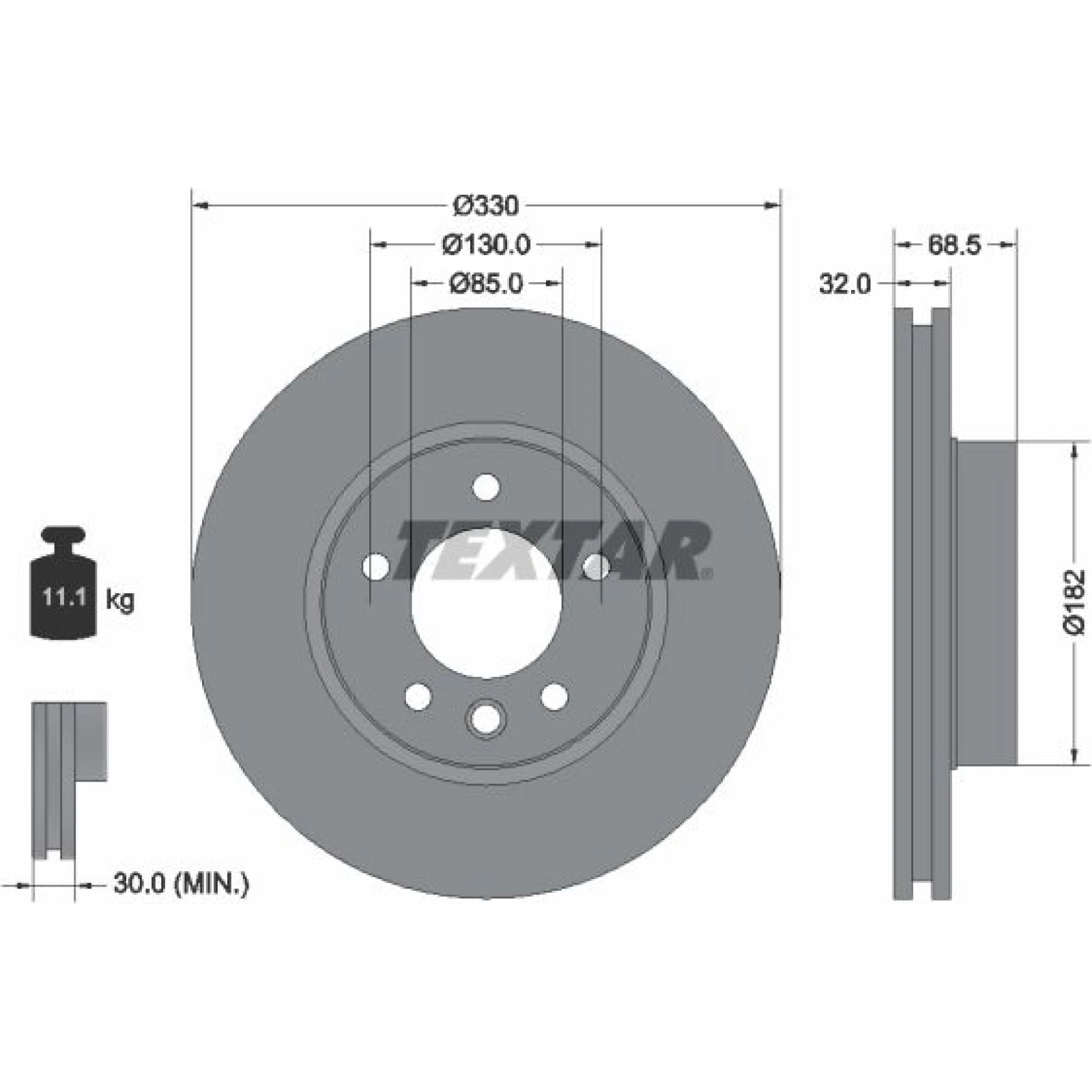 Bremsscheibe Porsche P. Cayenne/Touareg 17 Pr 92121605