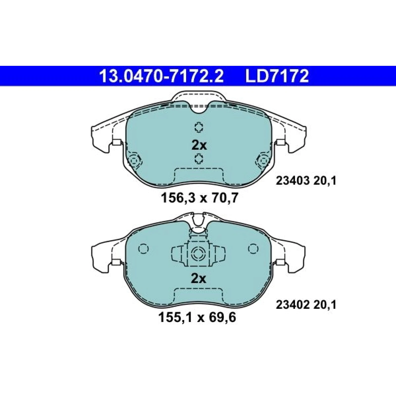Bremsbelagsatz Opel P. Astra/Signum/Vectra 03- Keramik 13.0470-7172.2