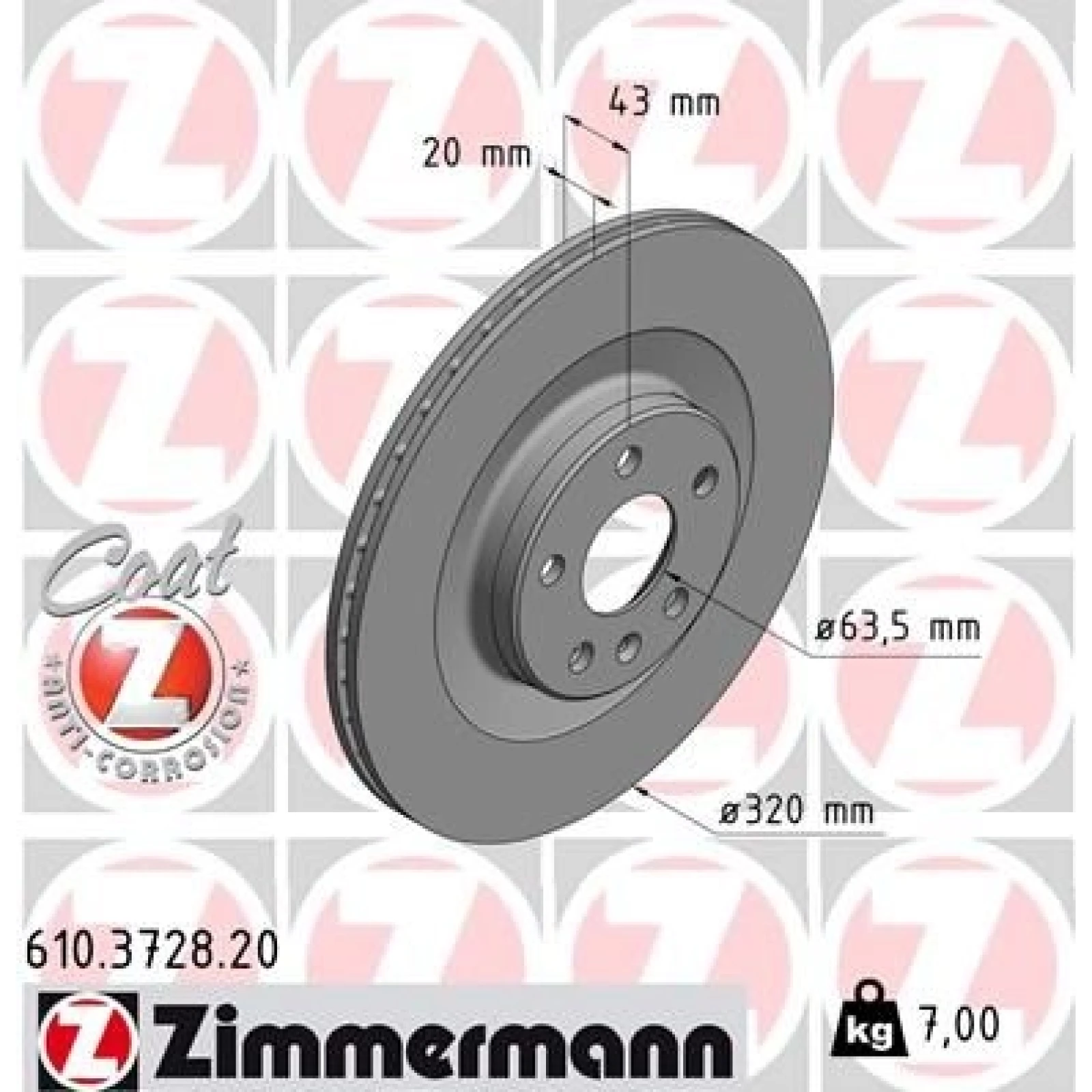 ZIMMERMANN Bremsscheibe 610.3728.20