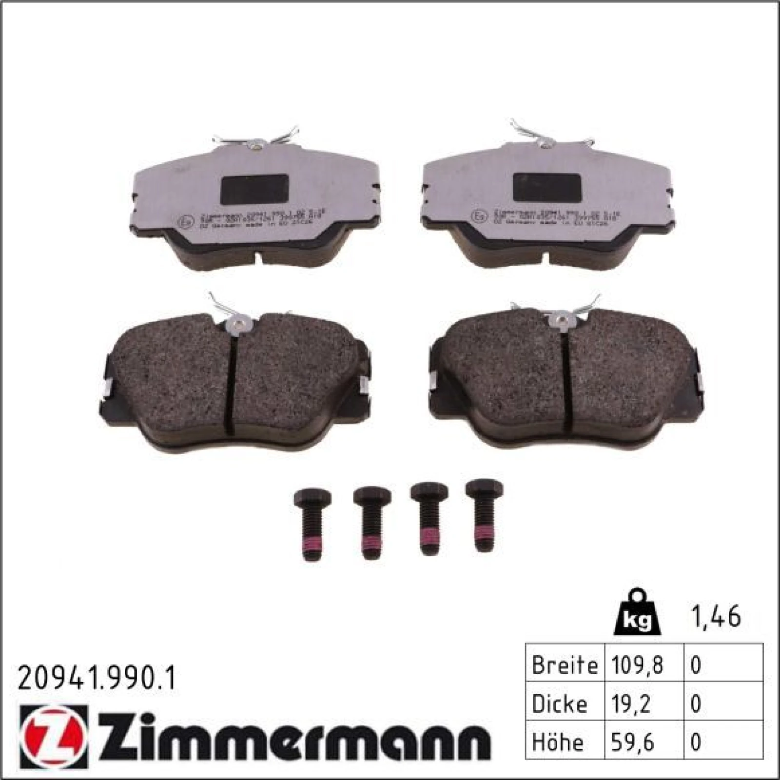 ZIMMERMANN Bremsbeläge 20941.990.1