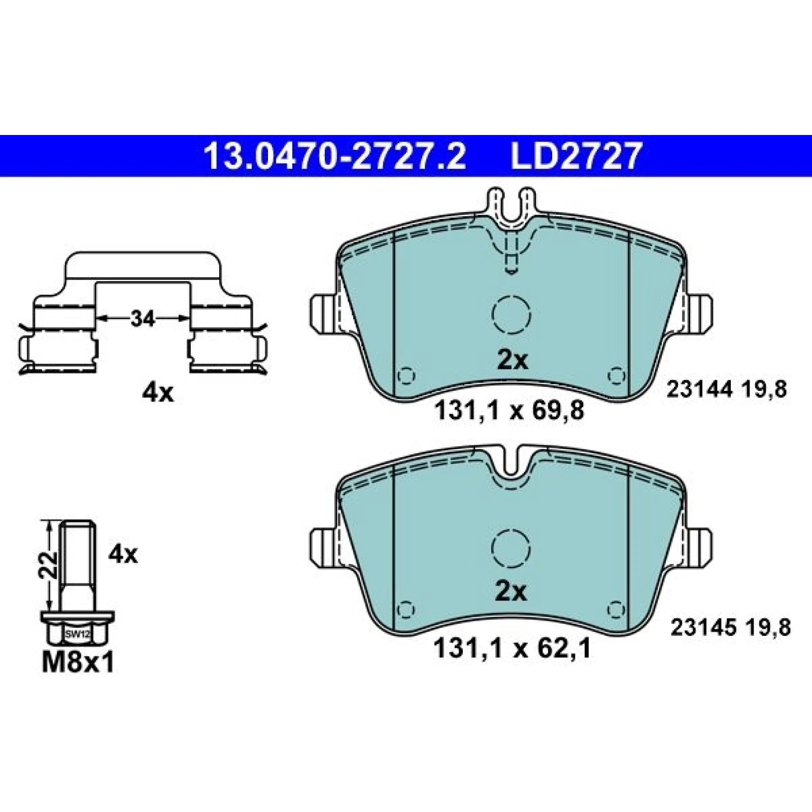 Bremsbelagsatz Db P. W203/S203/Cl203/C209/A209 1,8-3,2 00-09 Keramik 13.0470-2727.2