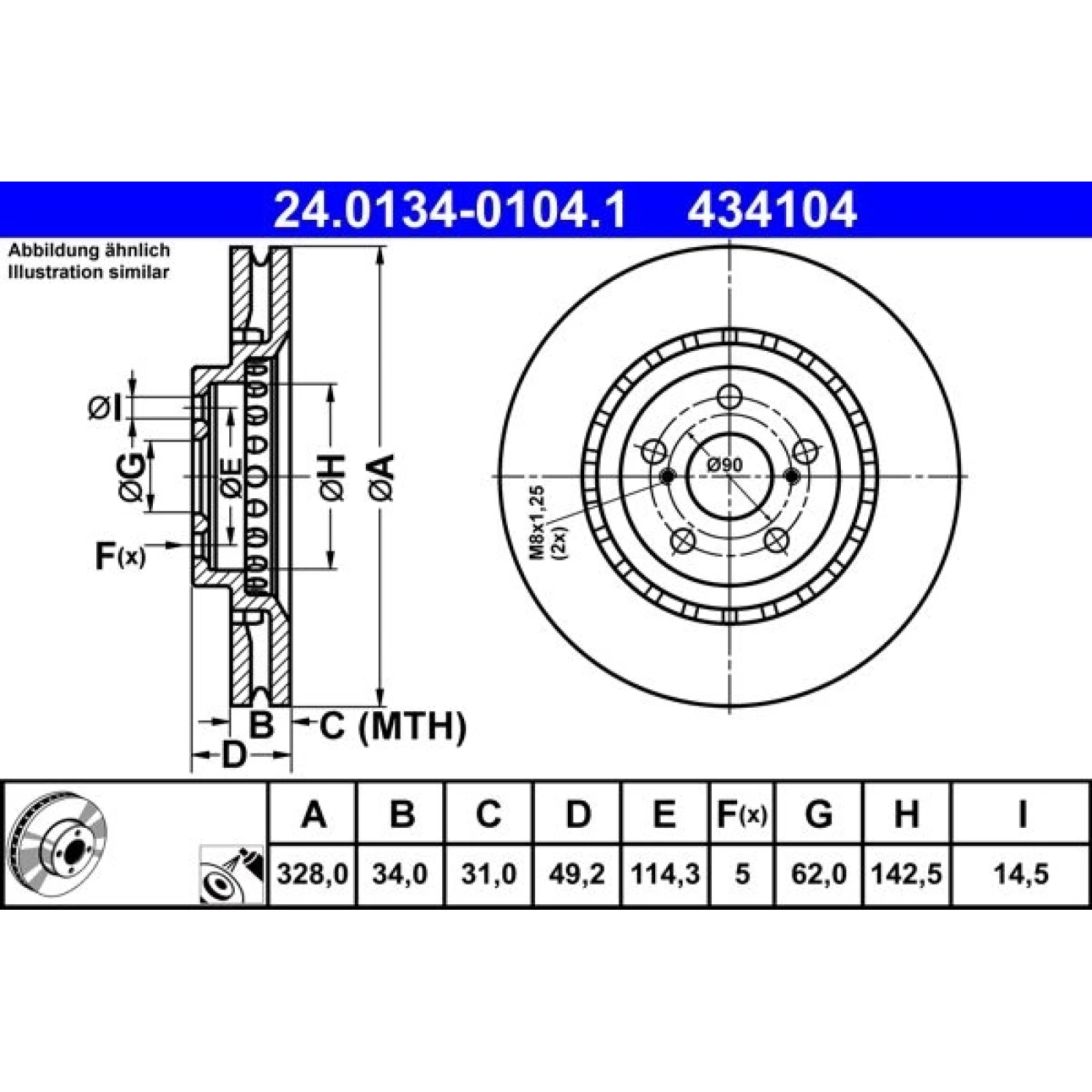 Bremsscheibe 24.0134-0104.1