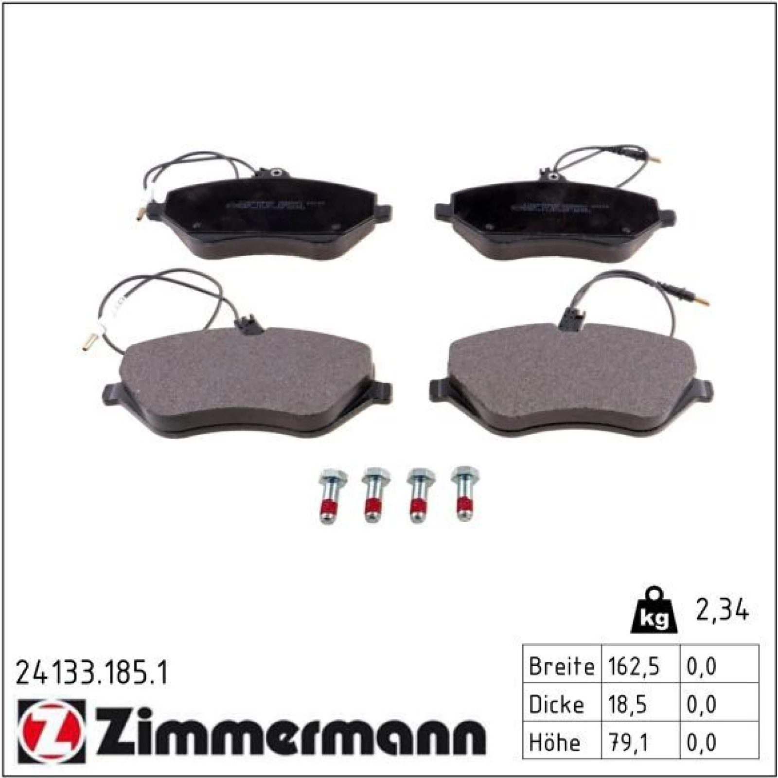 ZIMMERMANN Bremsbeläge 24133.185.1