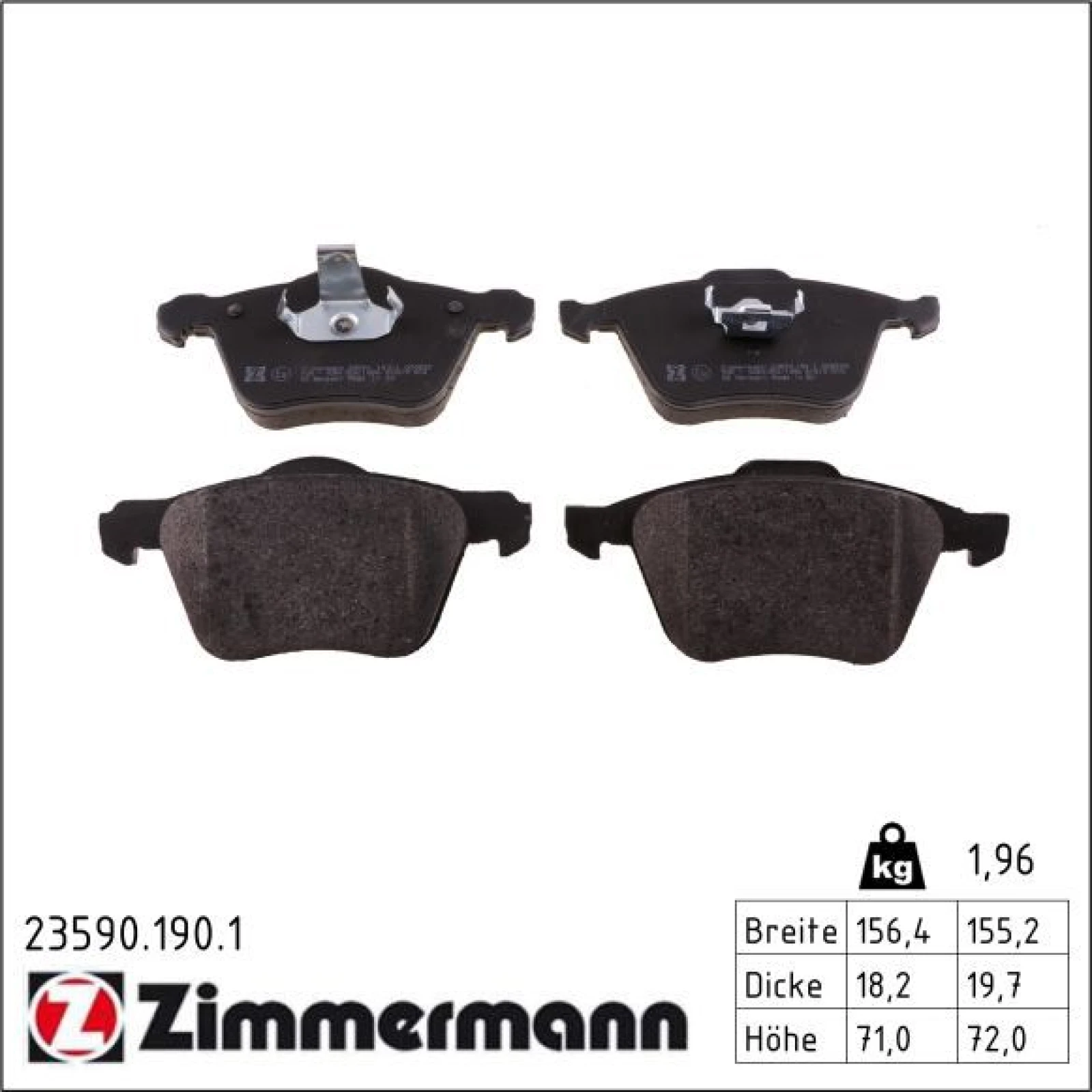 ZIMMERMANN Bremsbeläge 23590.190.1