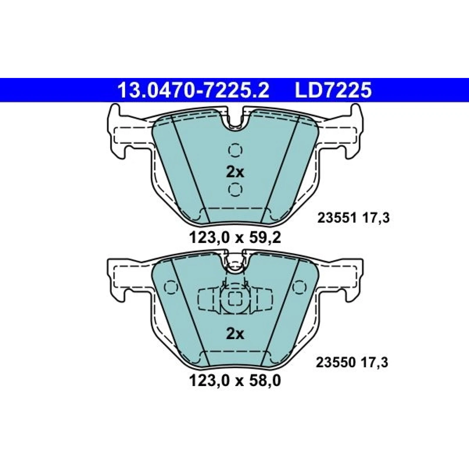 Bremsbelagsatz Bmw T. 3 2.0-3.0 05-13 Keramik 13.0470-7225.2