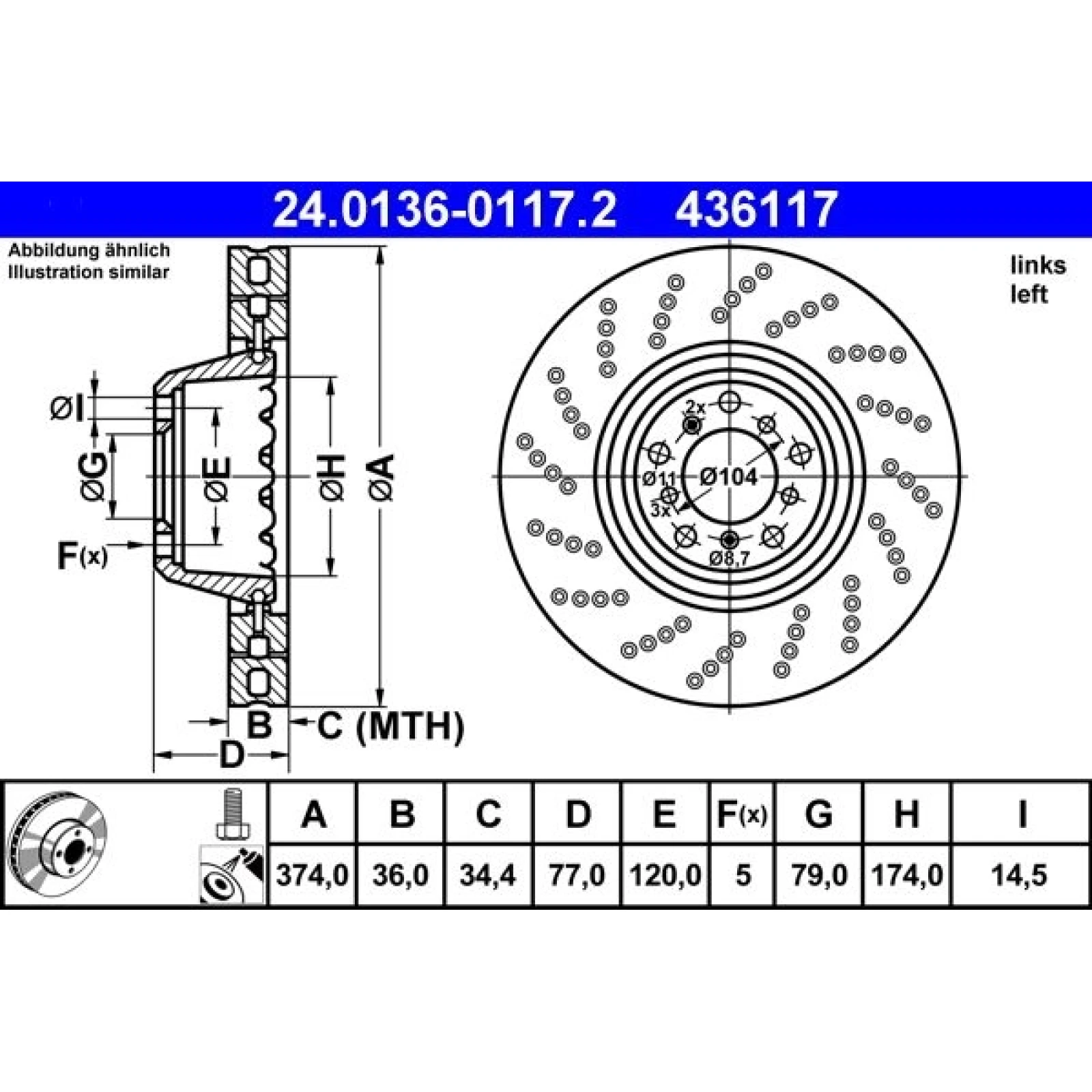 Bremsscheibe 24.0136-0117.2