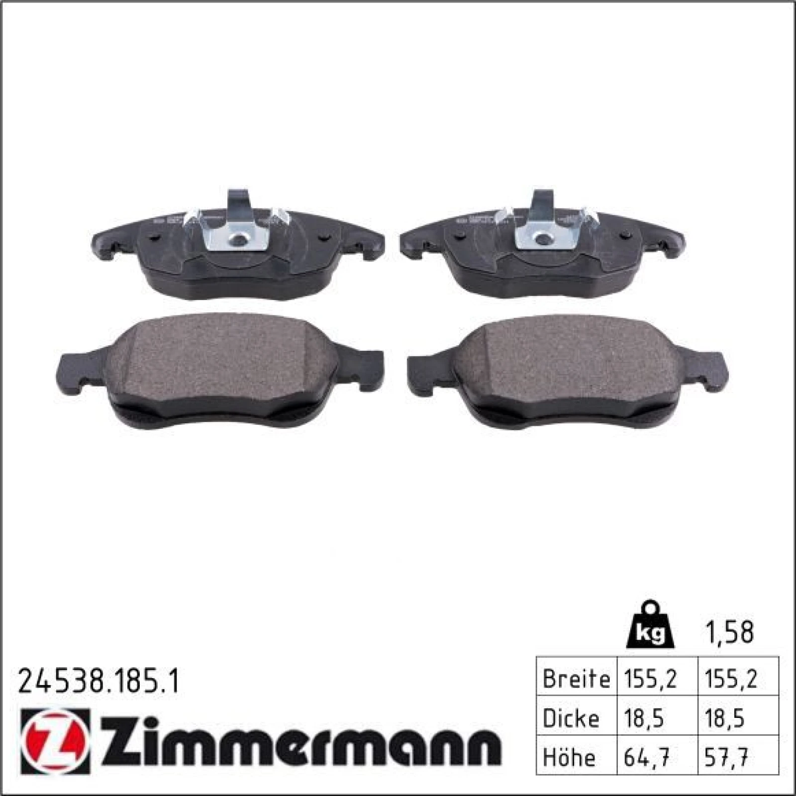 ZIMMERMANN Bremsbeläge 24538.185.1