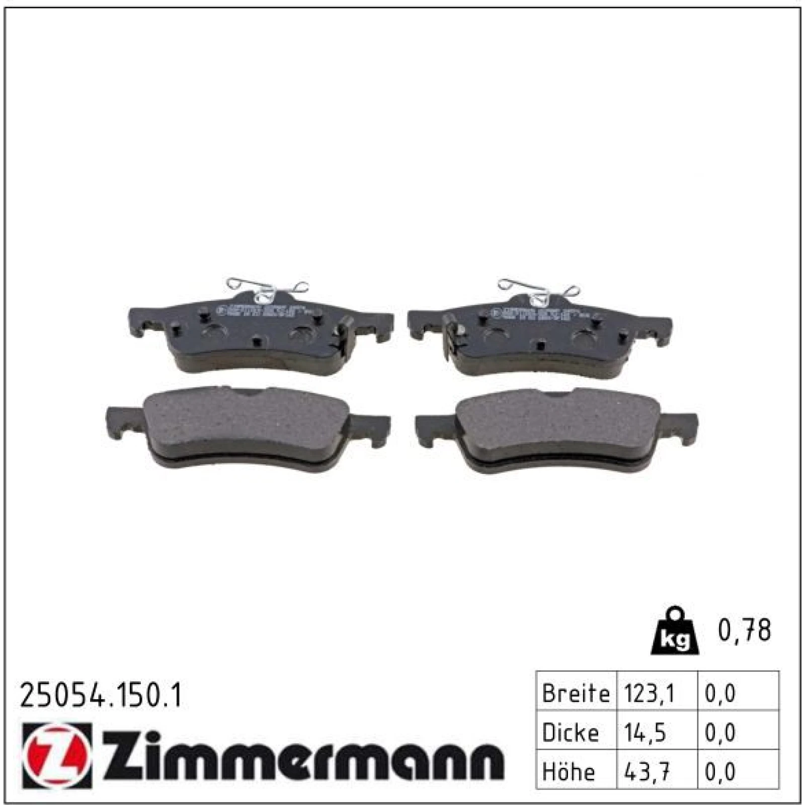 ZIMMERMANN Bremsbeläge 25054.150.1
