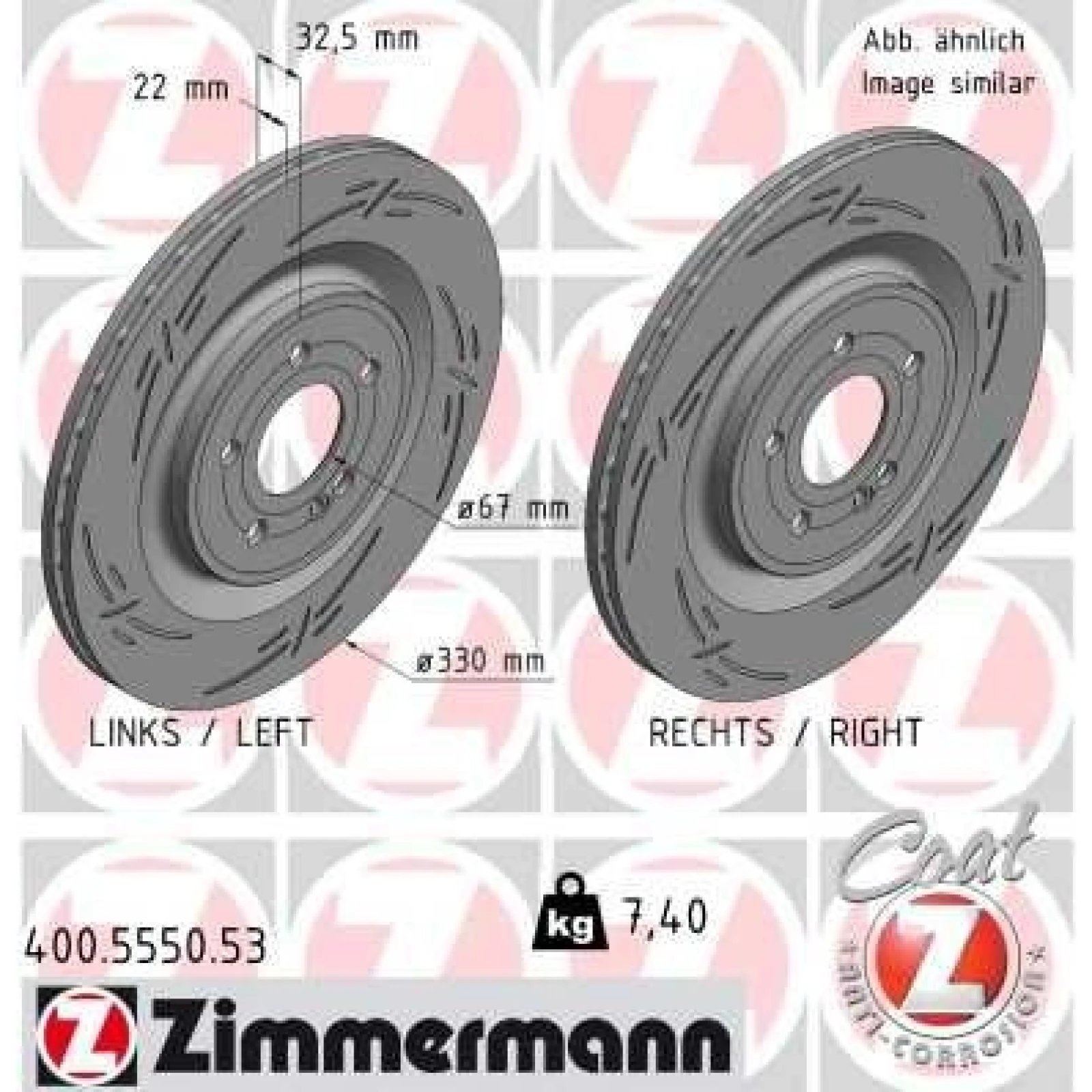 ZIMMERMANN Bremsscheibe 400.5550.53