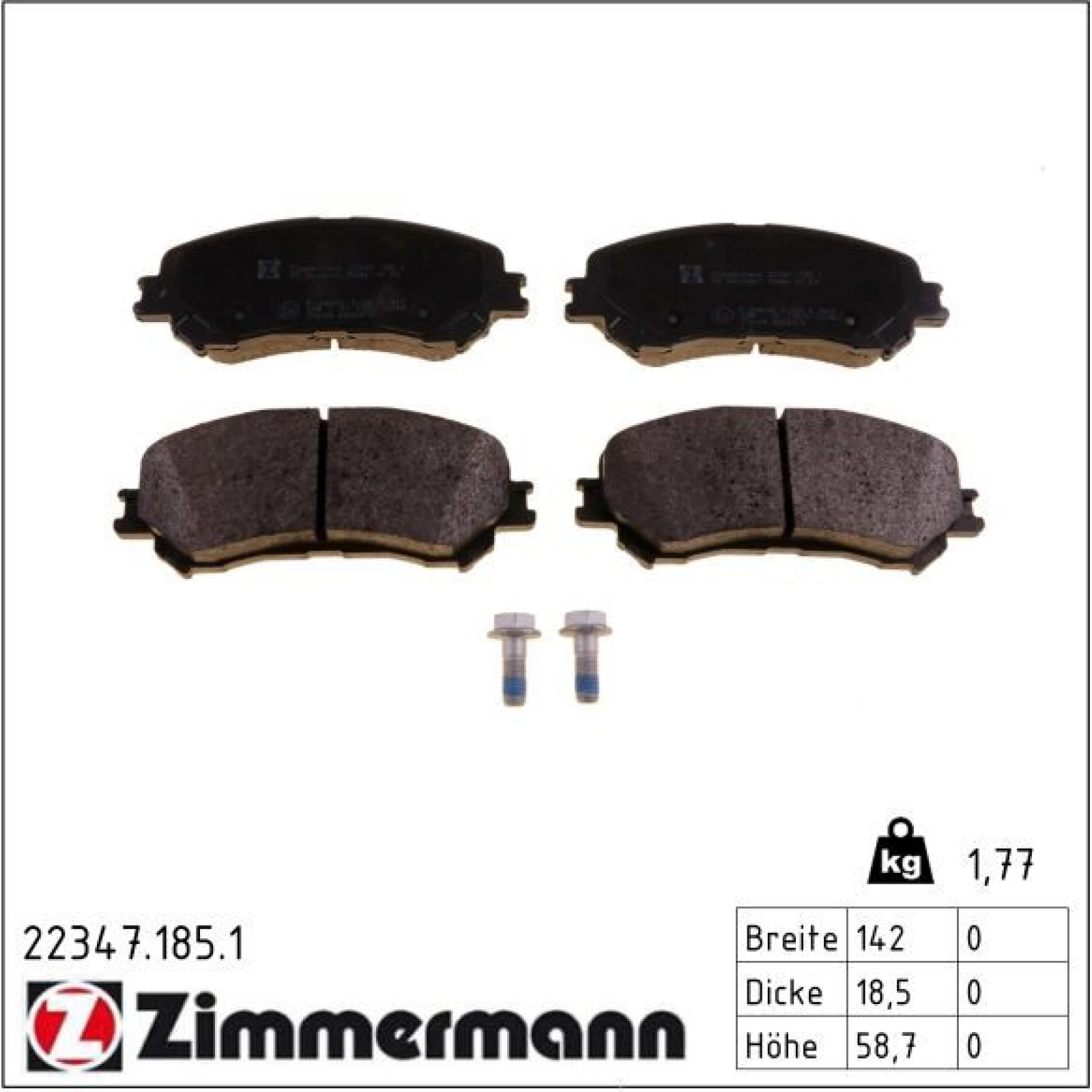 ZIMMERMANN Bremsbeläge 22347.185.1