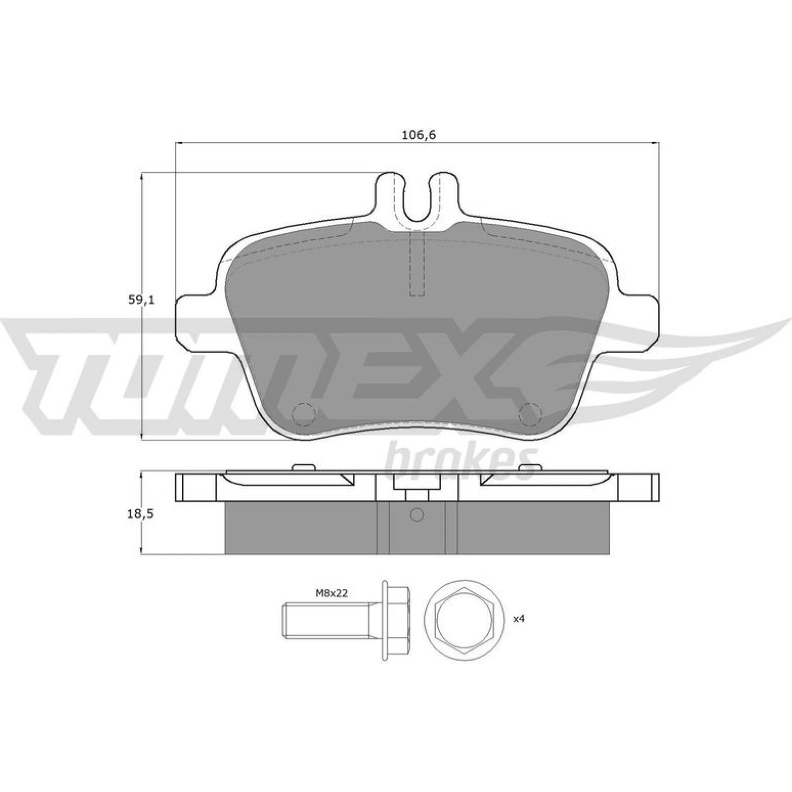 TOMEX brakes Bremsbelagsatz, Scheibenbremse TX 18-08