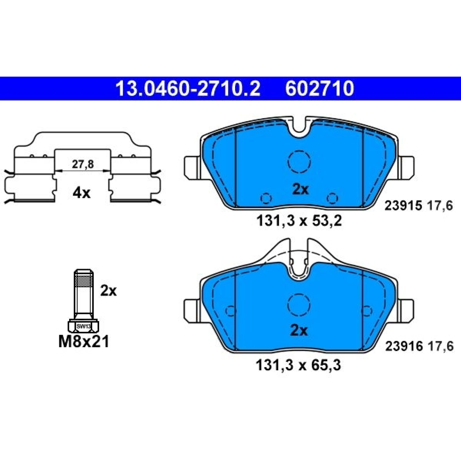 Bremsbelagsatz Bmw S. 1 1.6-2.0 03-12 13.0460-2710.2