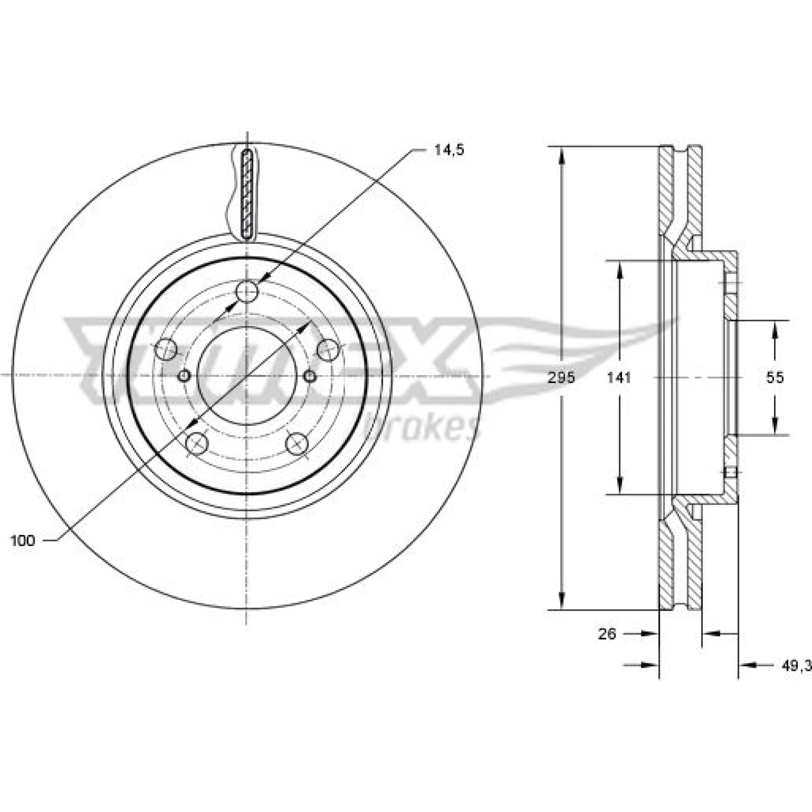 TOMEX brakes Bremsscheibe TX 73-25
