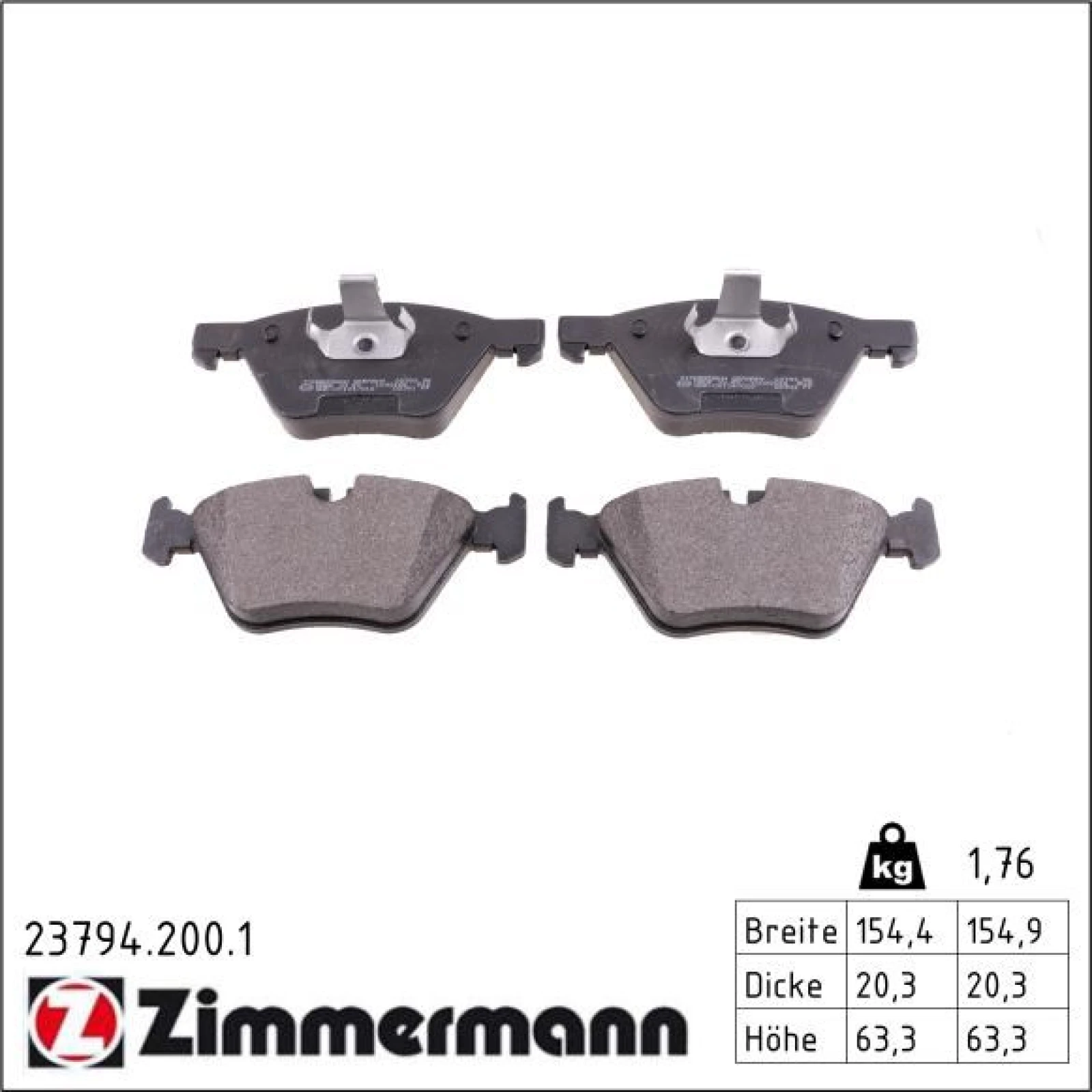 ZIMMERMANN Bremsbeläge 23794.200.1