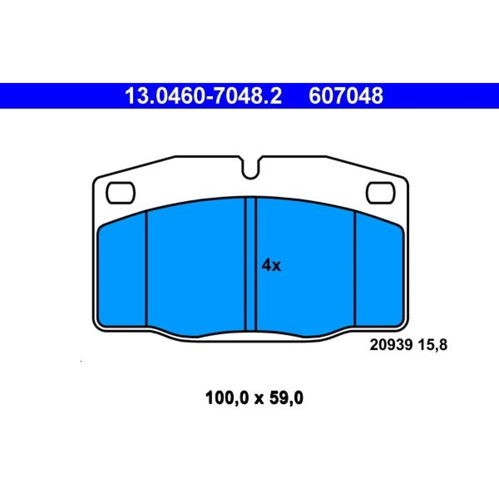 ATE Bremsbelagsatz Opel Vorderachse Ascona/Corsa/Kadett/Vectra 75-95 13.0460-7048.2