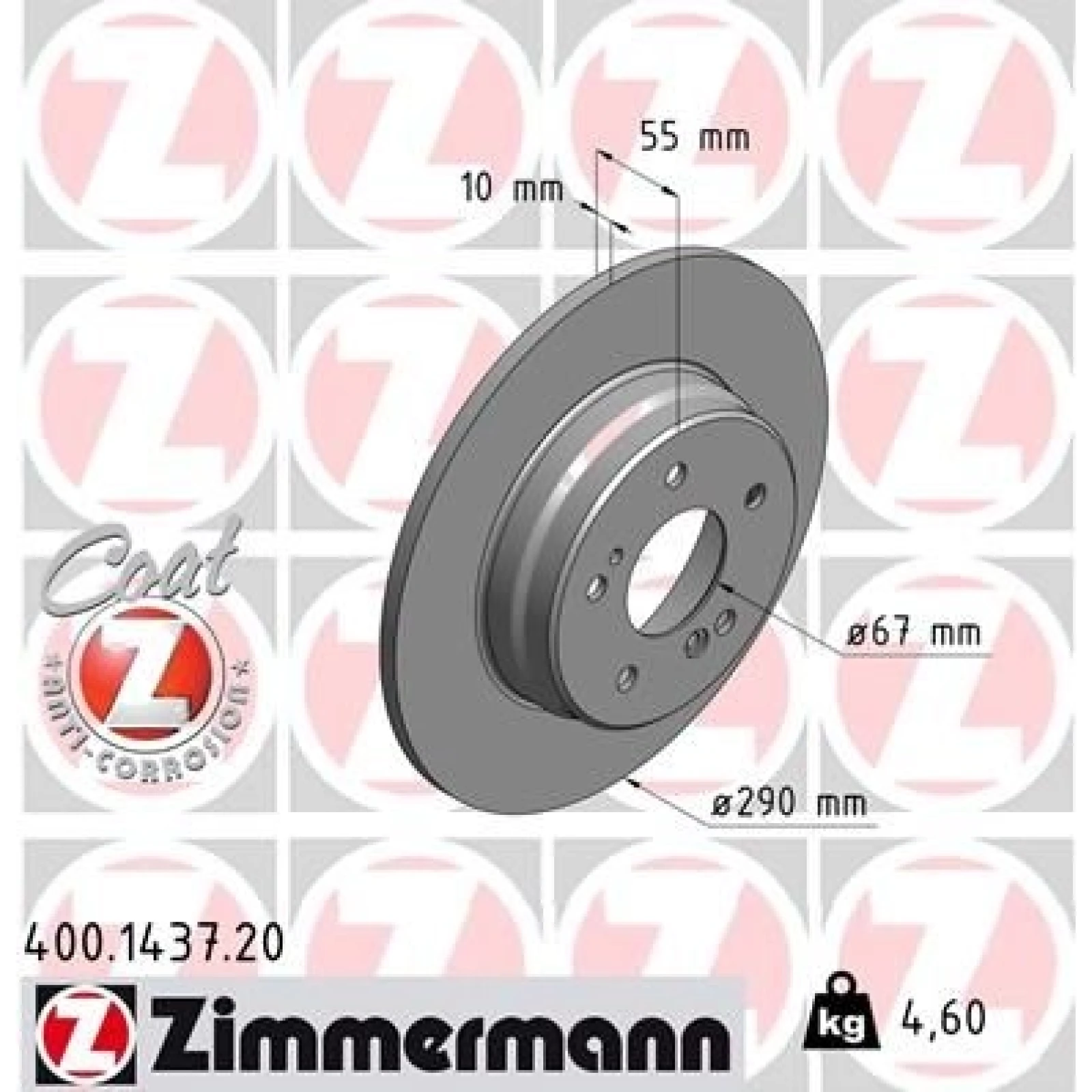 ZIMMERMANN Bremsscheibe 400.1437.20