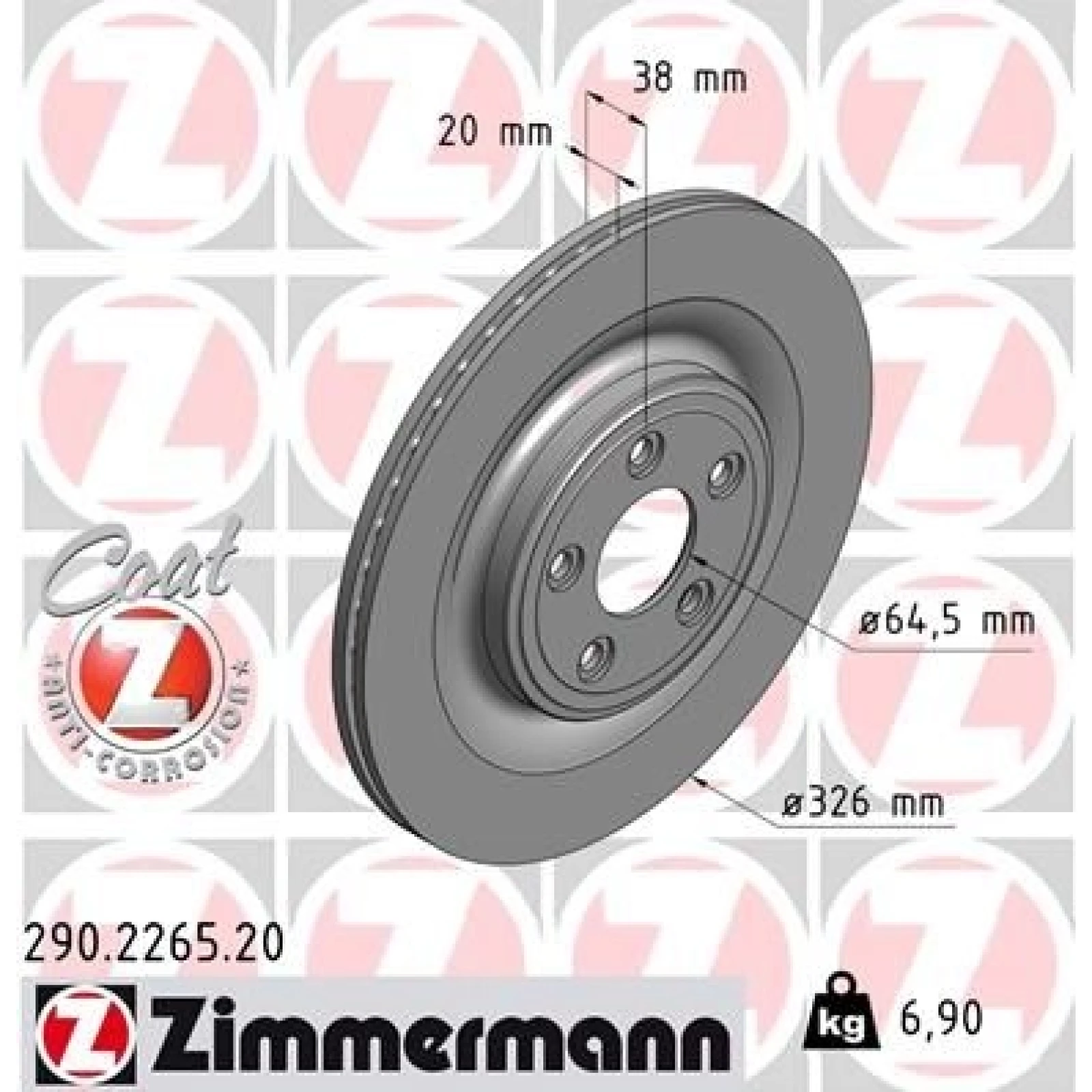 ZIMMERMANN Bremsscheibe 290.2265.20