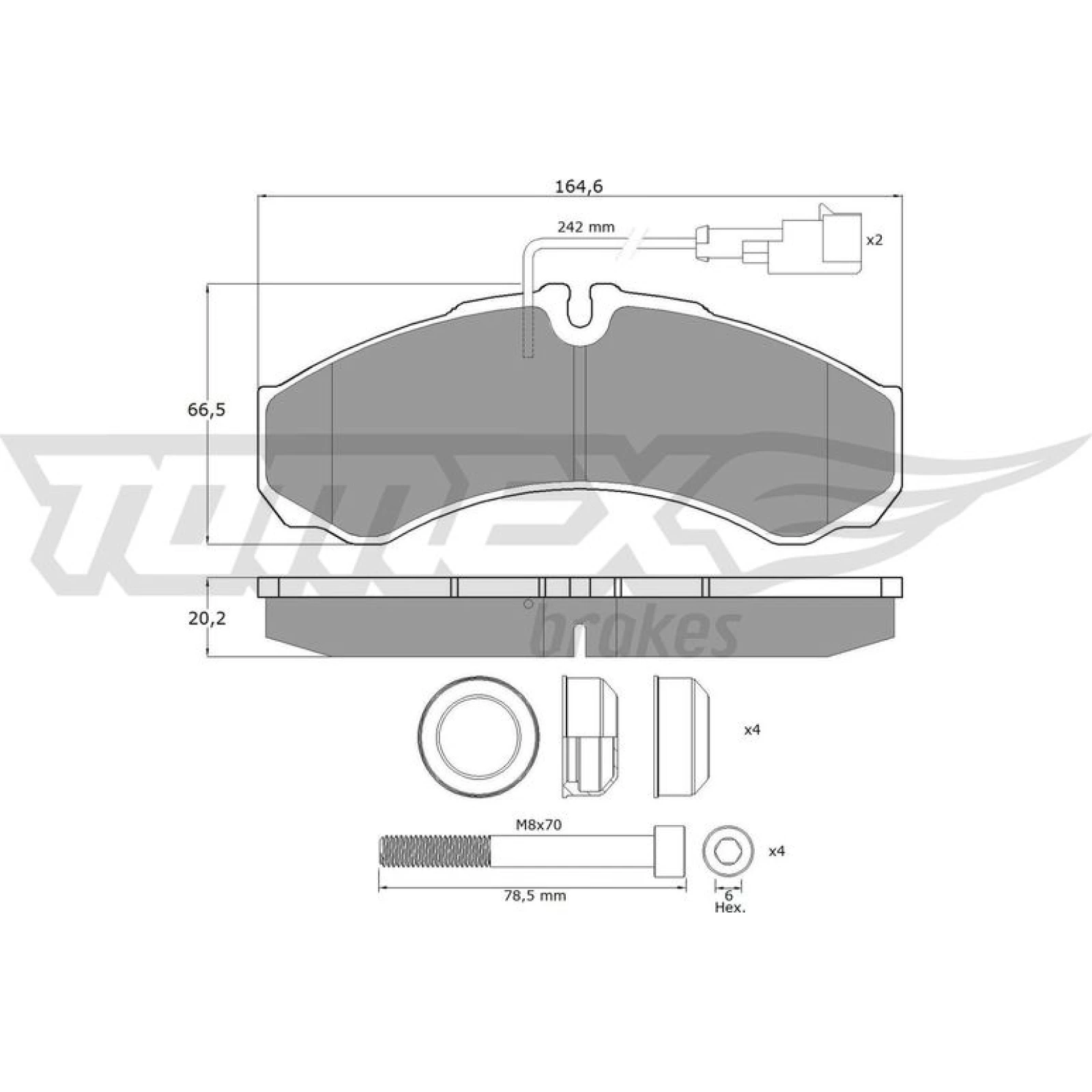TOMEX brakes Bremsbelagsatz, Scheibenbremse TX 11-112