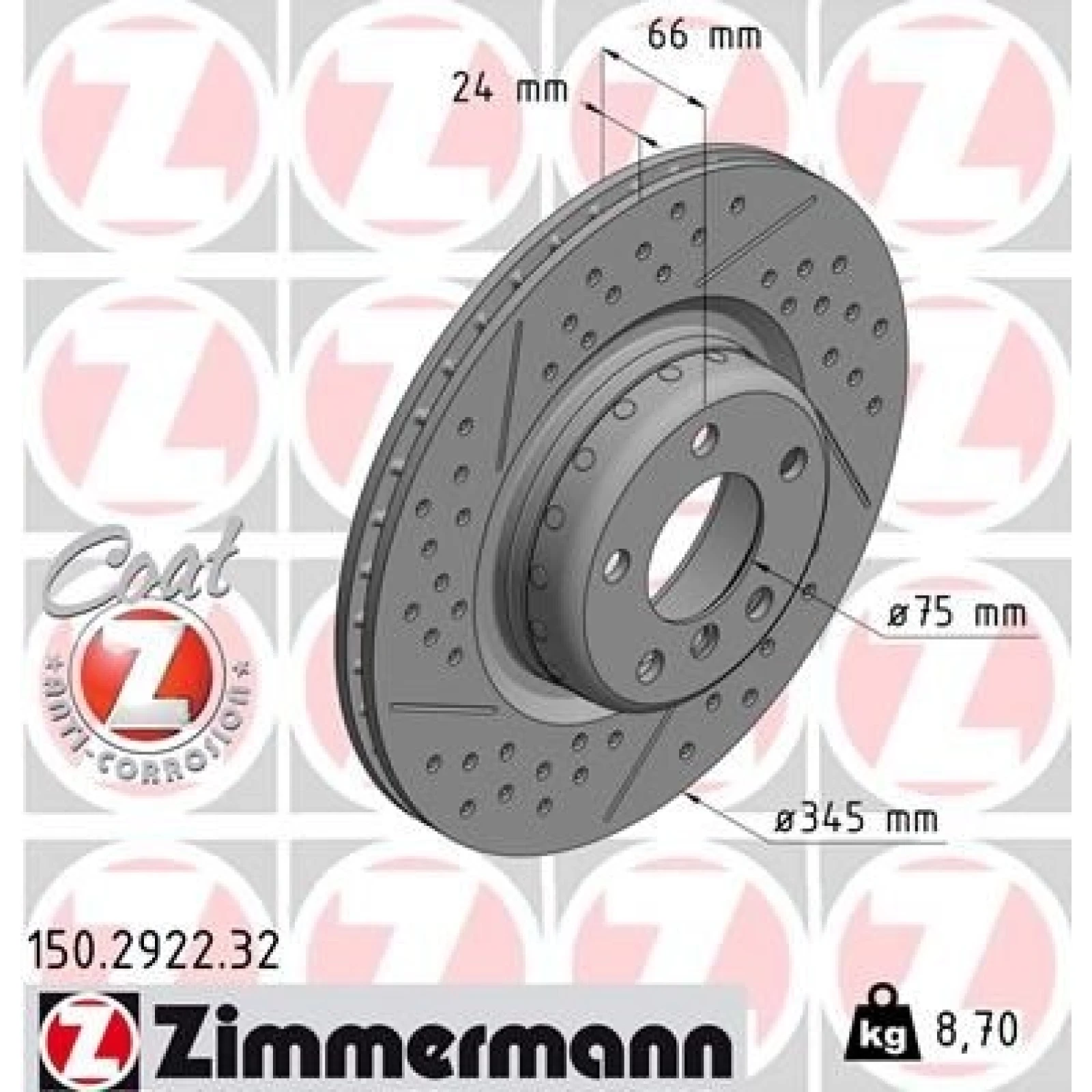 ZIMMERMANN Bremsscheibe 150.2922.32