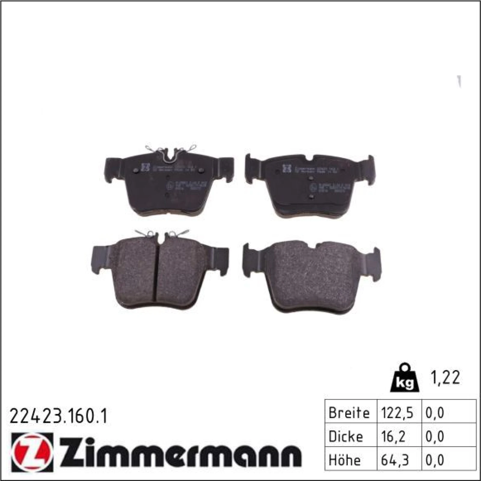 ZIMMERMANN Bremsbeläge 22423.160.1