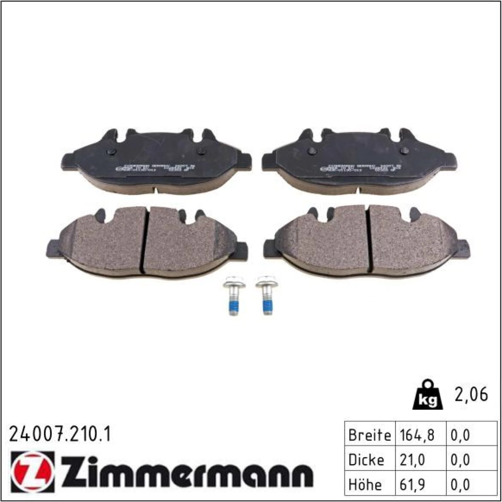 ZIMMERMANN Bremsbeläge 24007.210.1