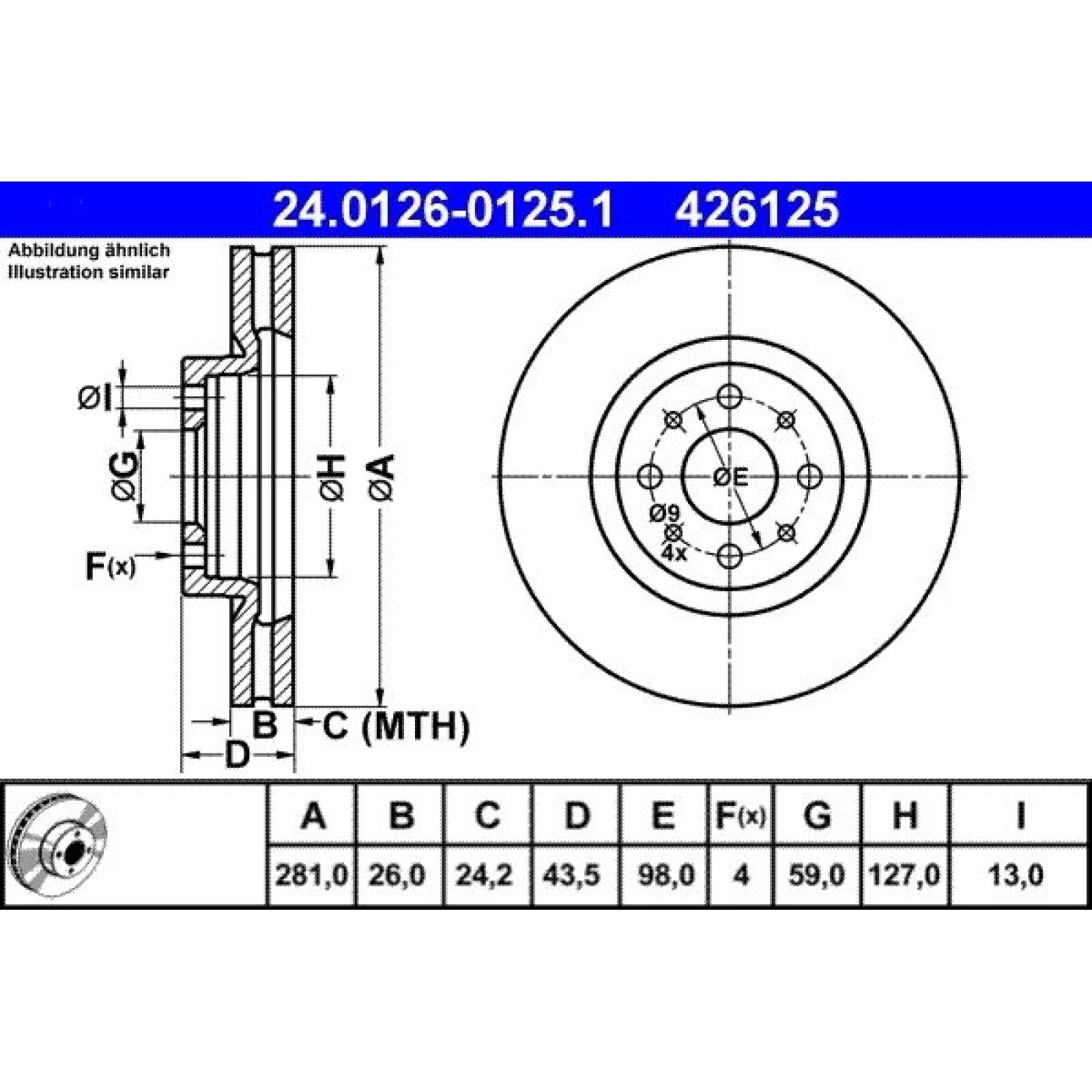 Bremsscheibe 24.0126-0125.1