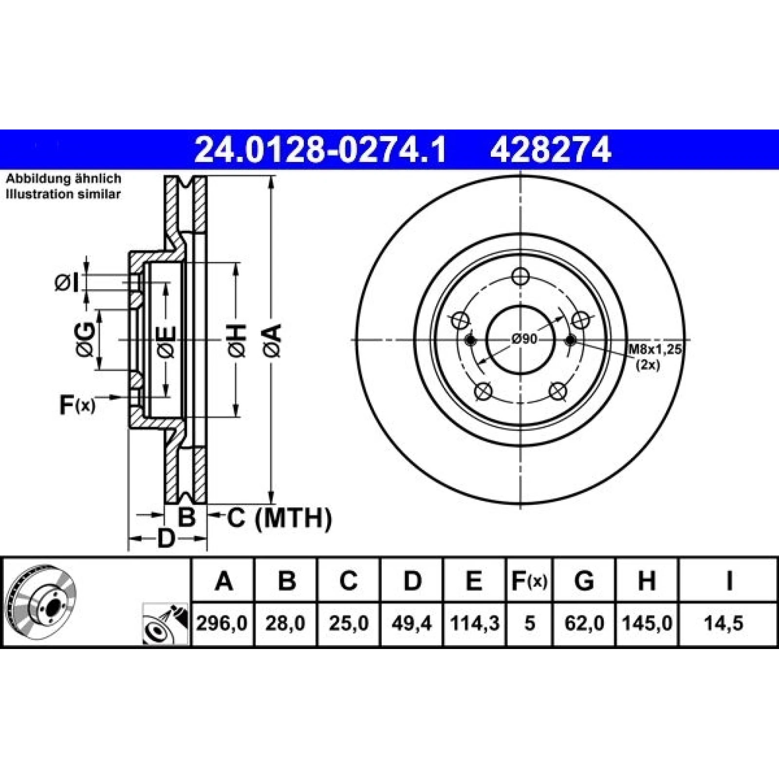 Bremsscheibe 24.0128-0274.1