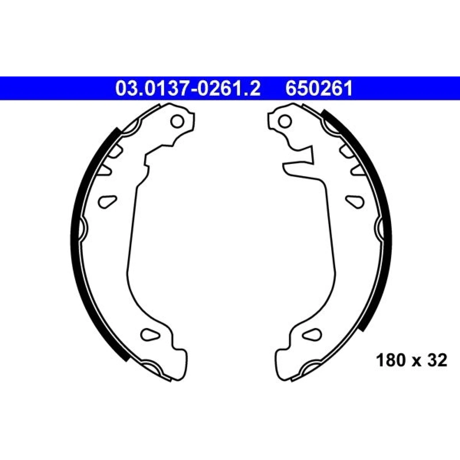 ATE Bremsbacken 03.0137-0261.2