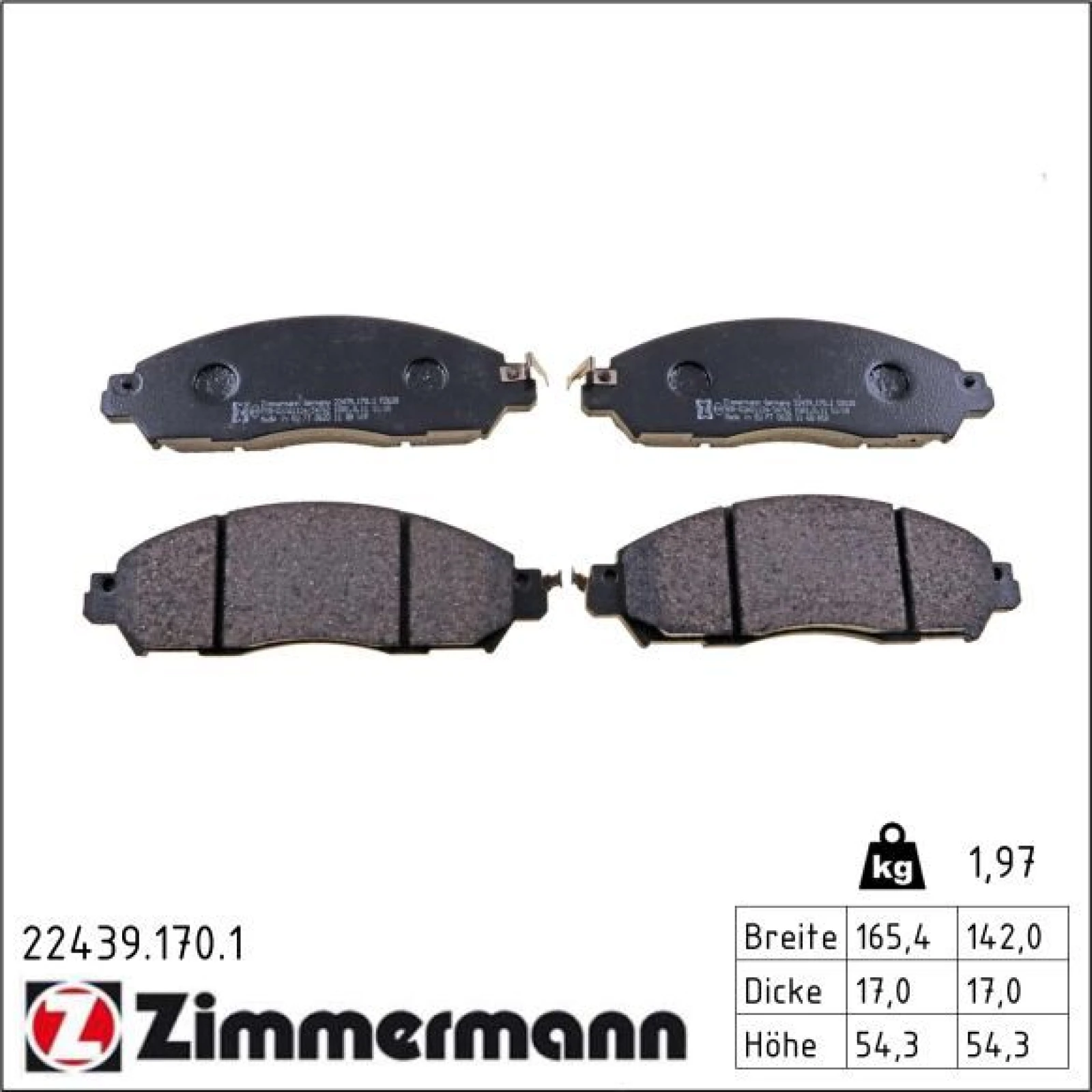 ZIMMERMANN Bremsbeläge 22439.170.1