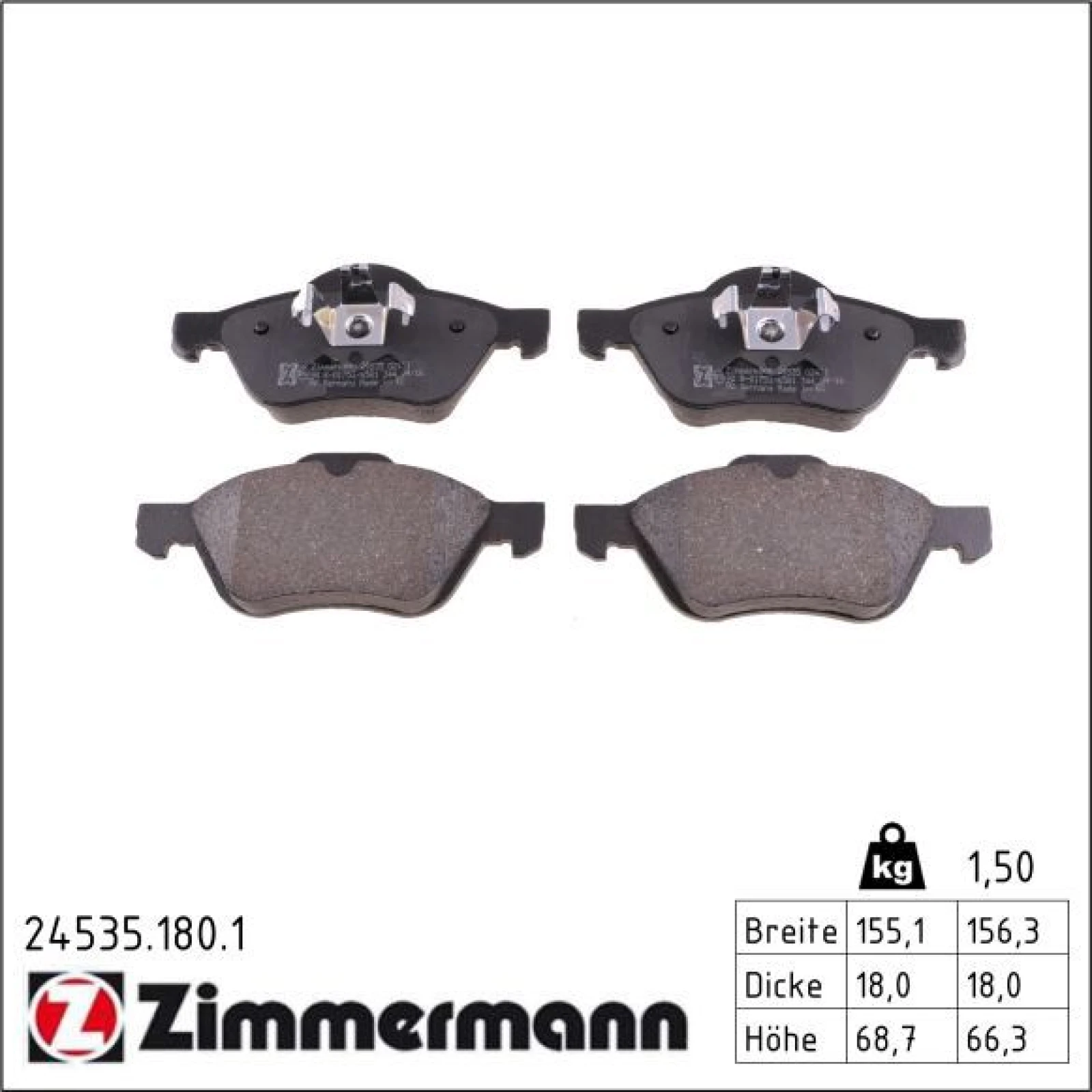 ZIMMERMANN Bremsbeläge 24535.180.1