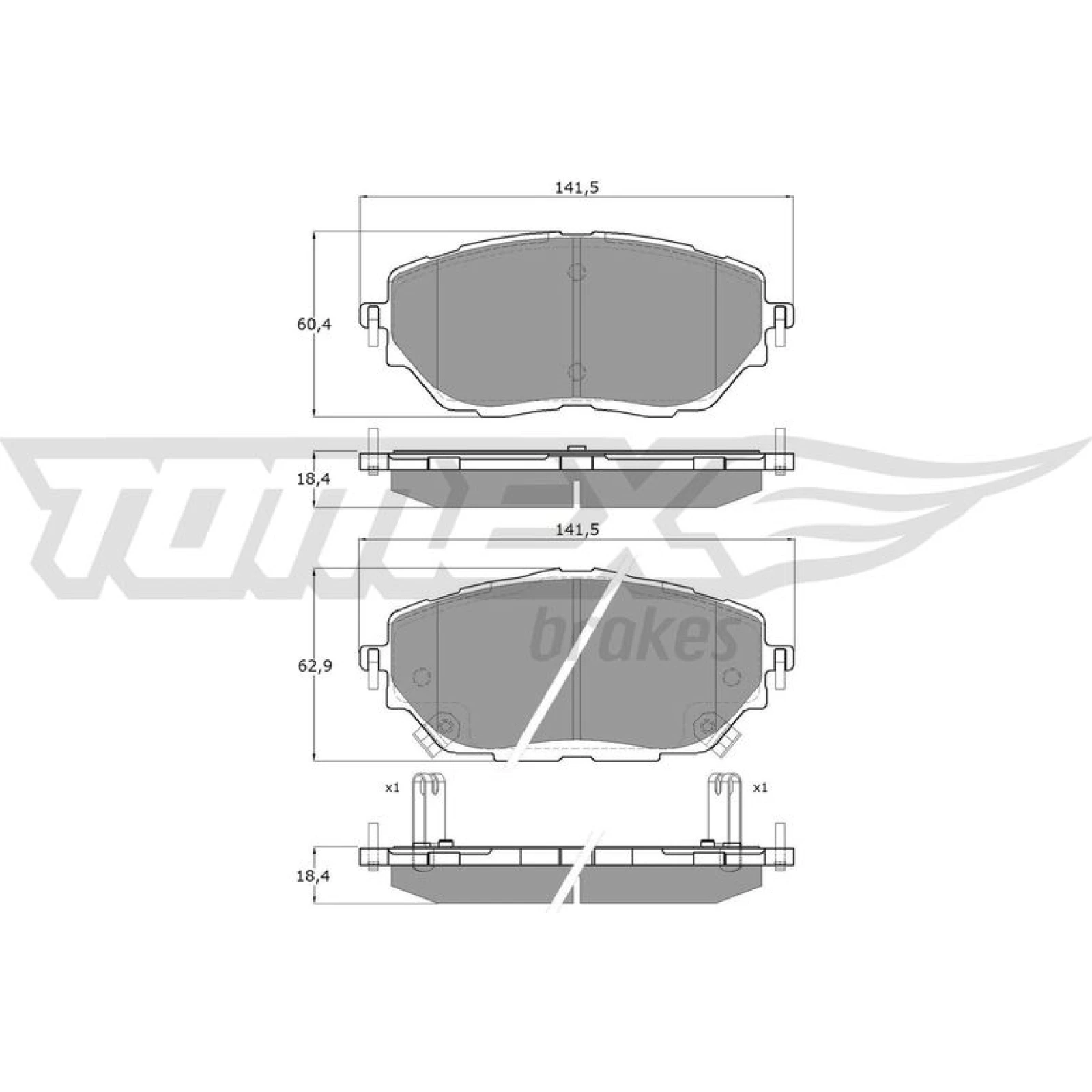 TOMEX brakes Bremsbelagsatz, Scheibenbremse TX 19-63