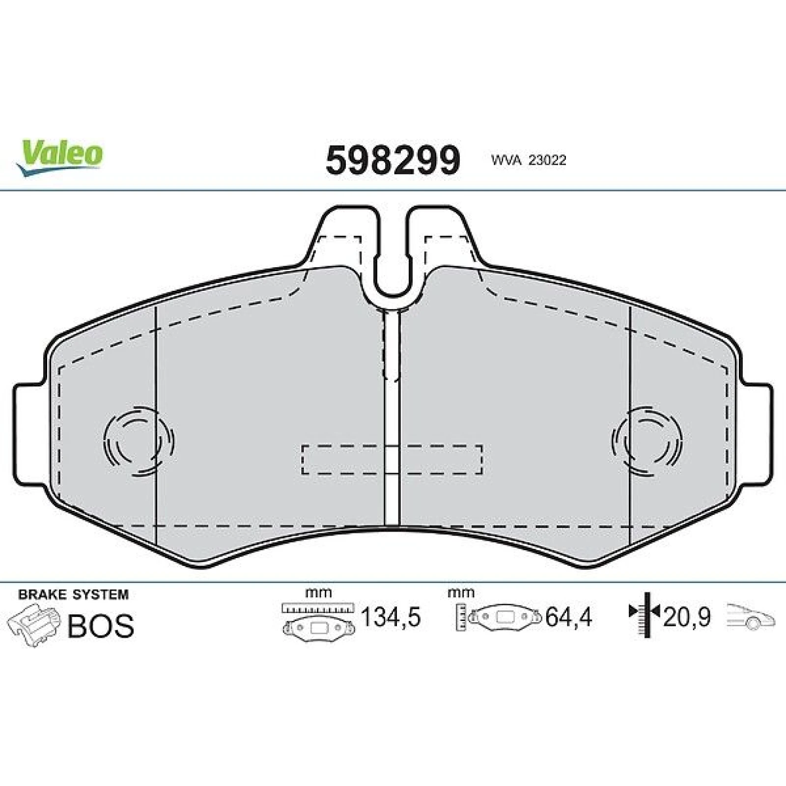 VALEO Bremsbeläge 598299