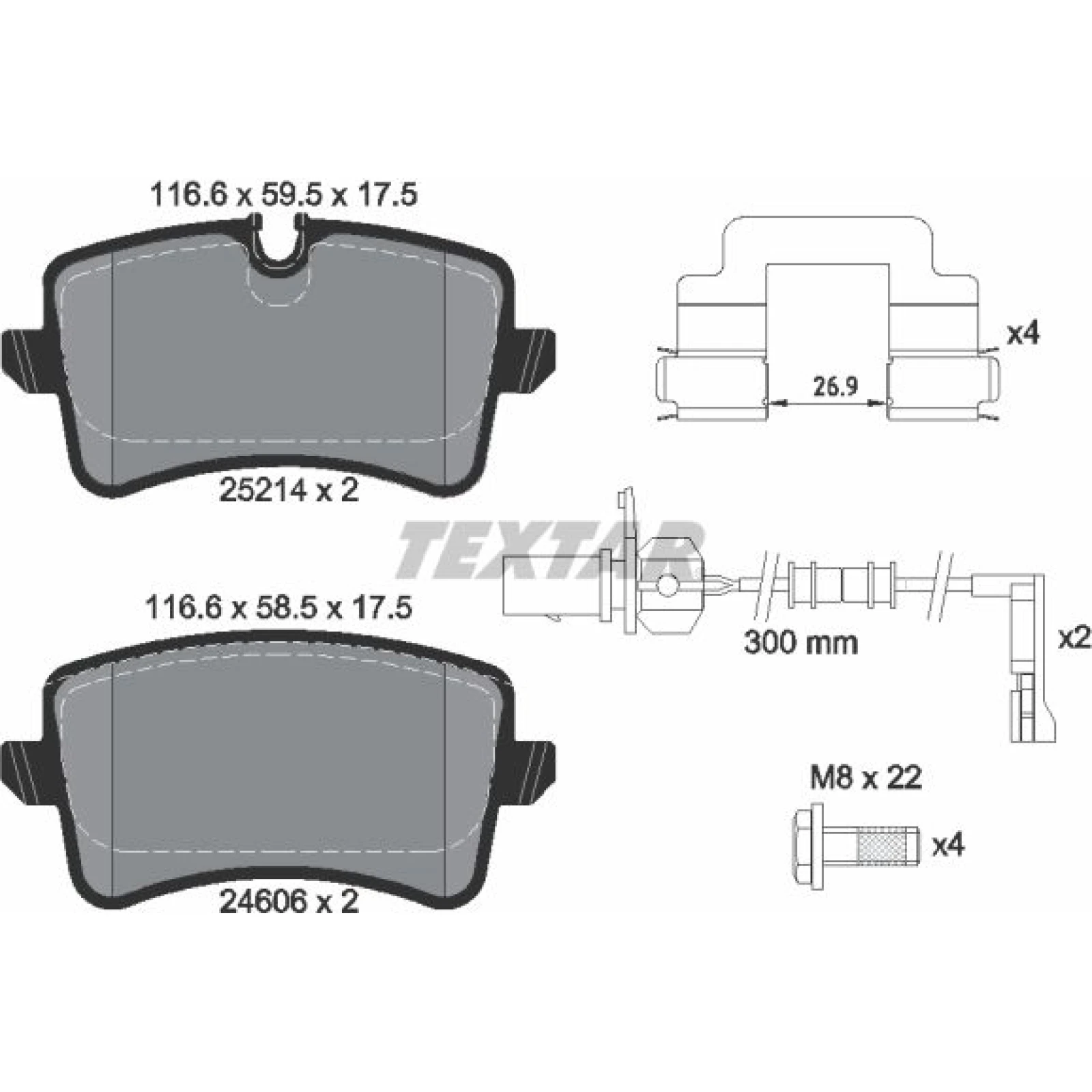 Bremsbelagsatz Vw T. A8 09- Scheibe 356Mm 2521401