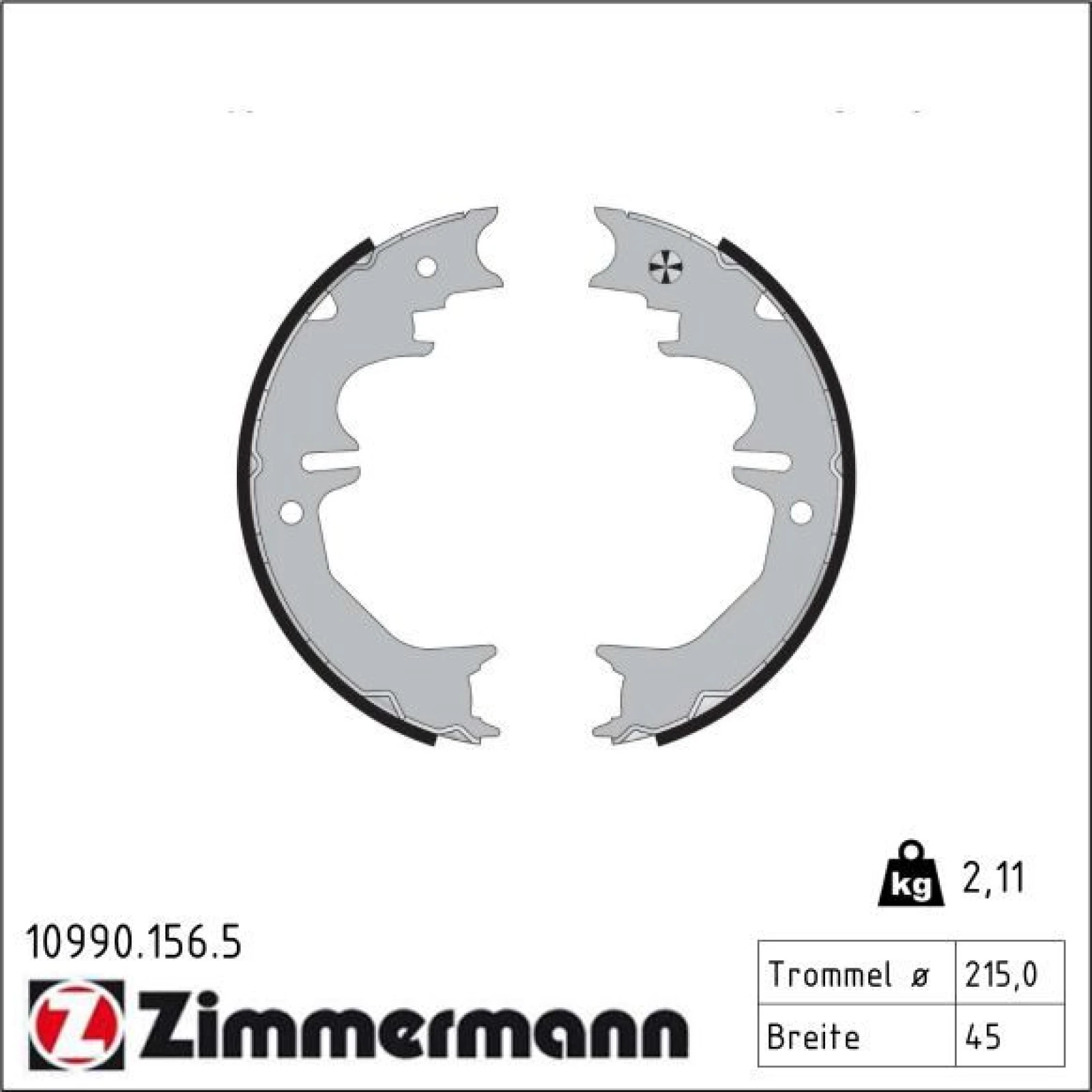 ZIMMERMANN Bremsbacken 10990.156.5