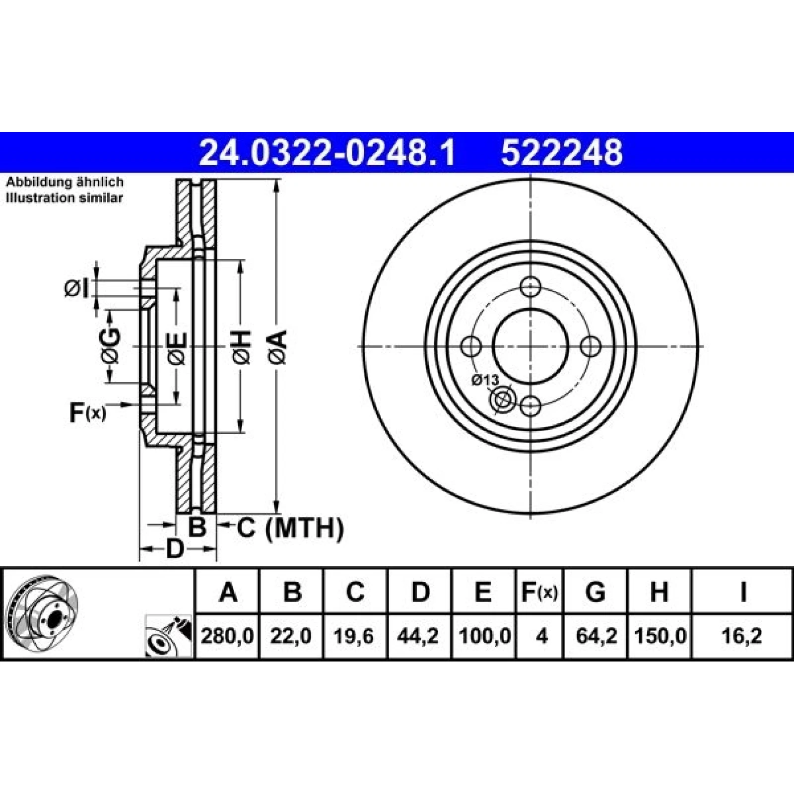 Bremsscheibe 24.0322-0248.1