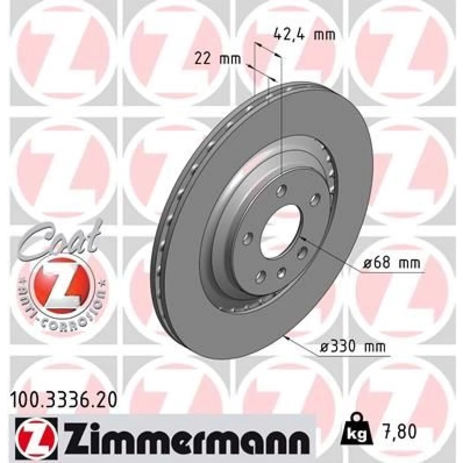 ZIMMERMANN Bremsscheibe 100.3336.20